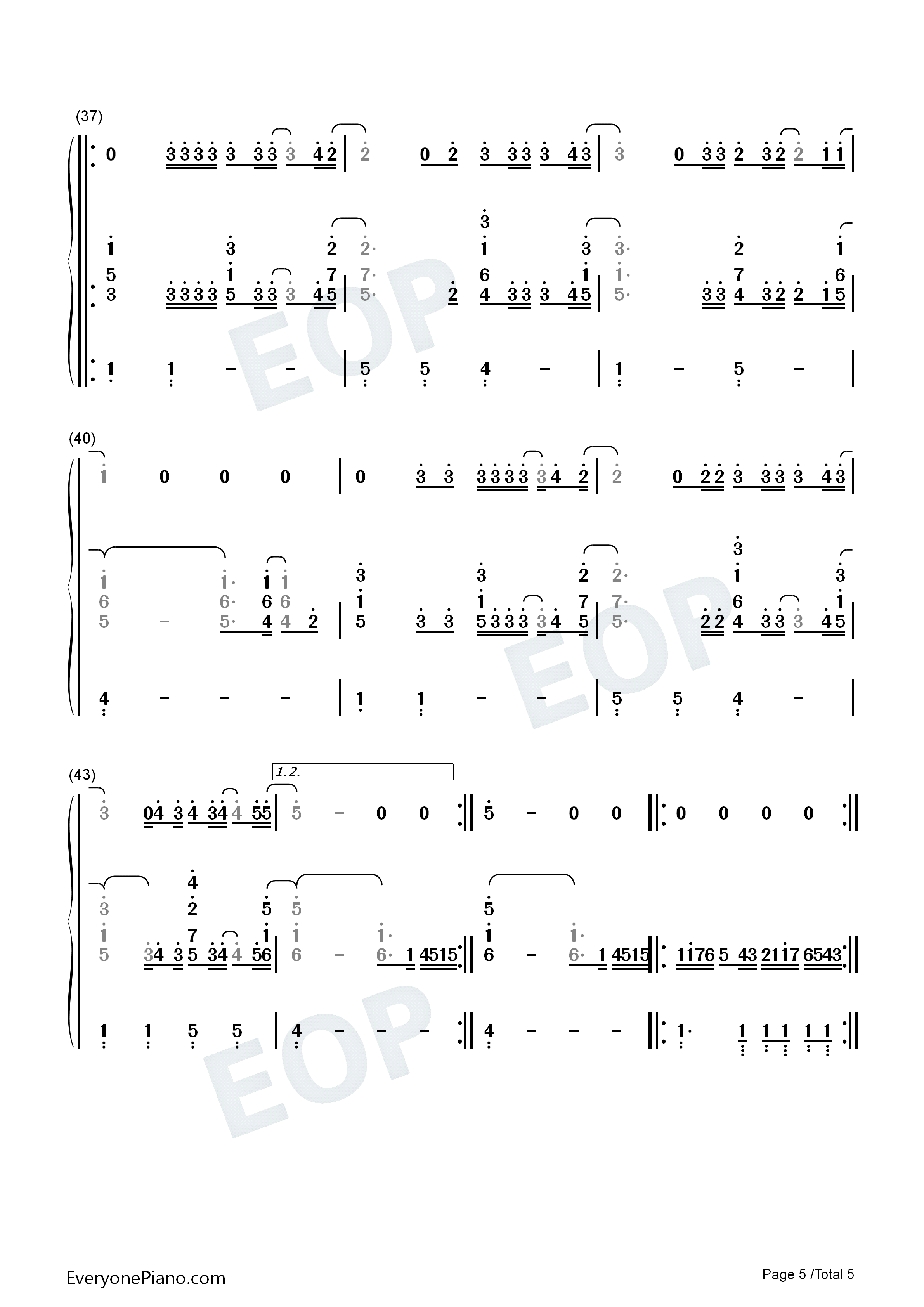 Stay_Another_Day钢琴简谱_East_17演唱