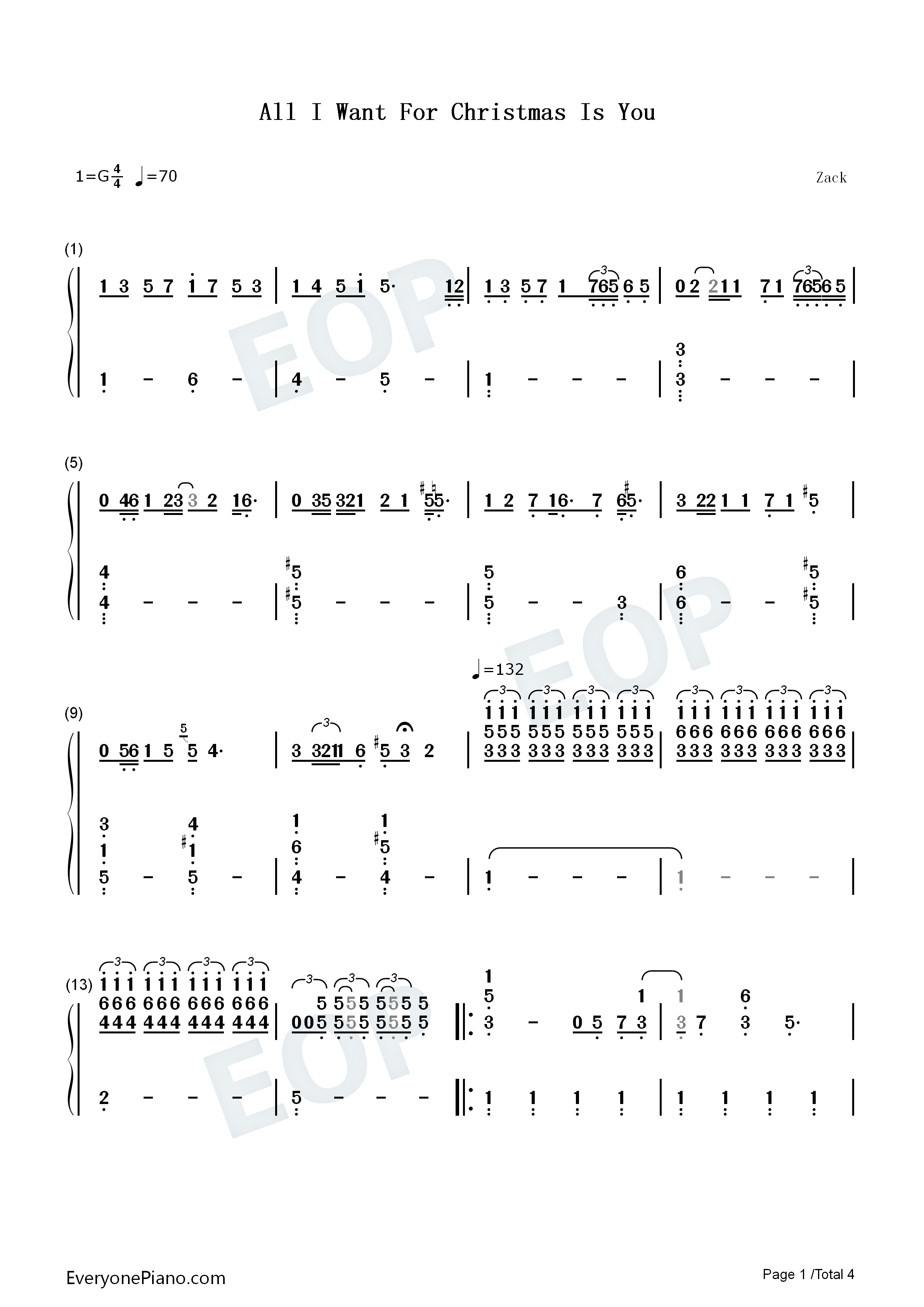 All_I_Want_for_Christmas_Is_You钢琴简谱_Mariah_Carey演唱