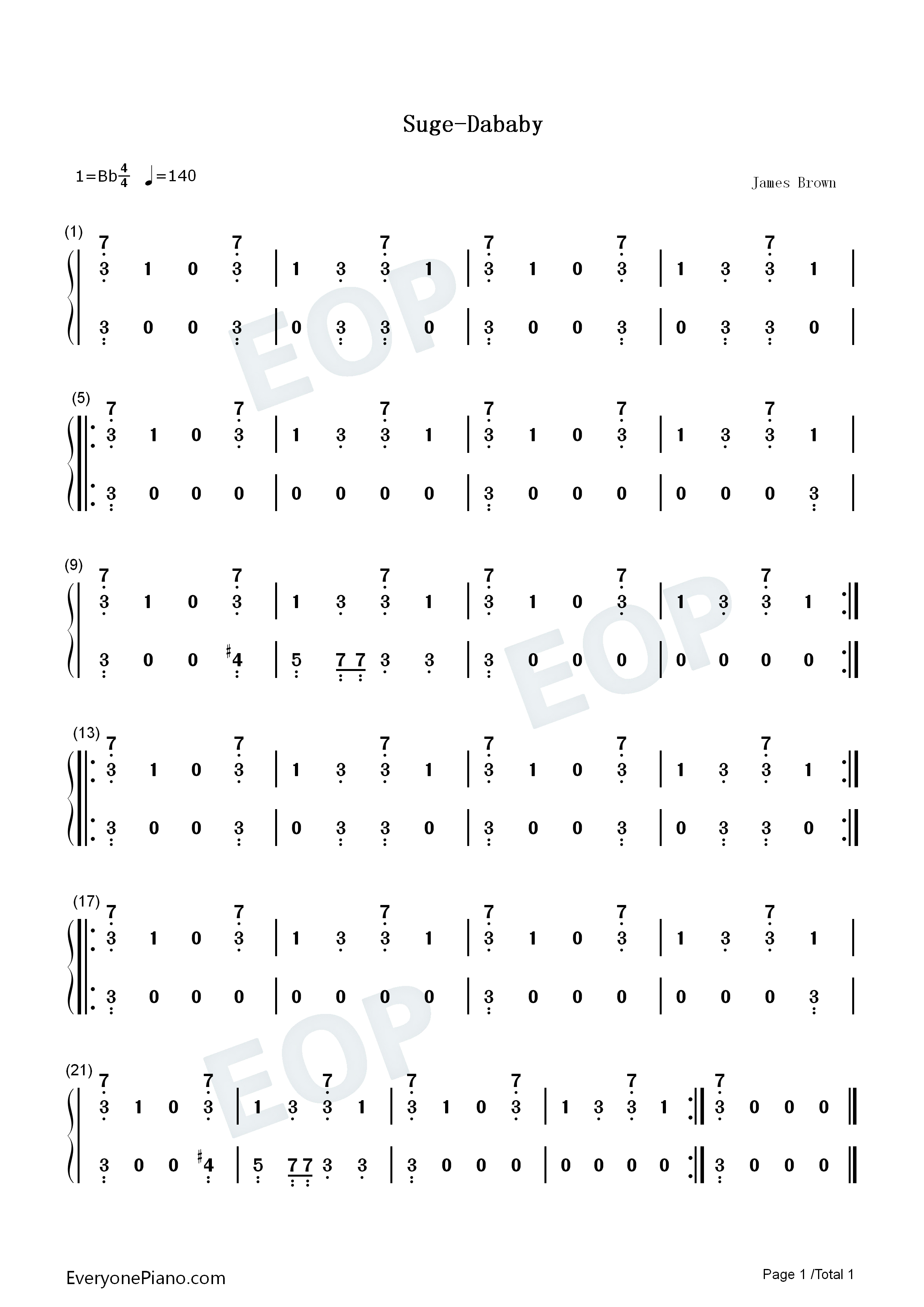 Suge钢琴简谱_Dababy演唱