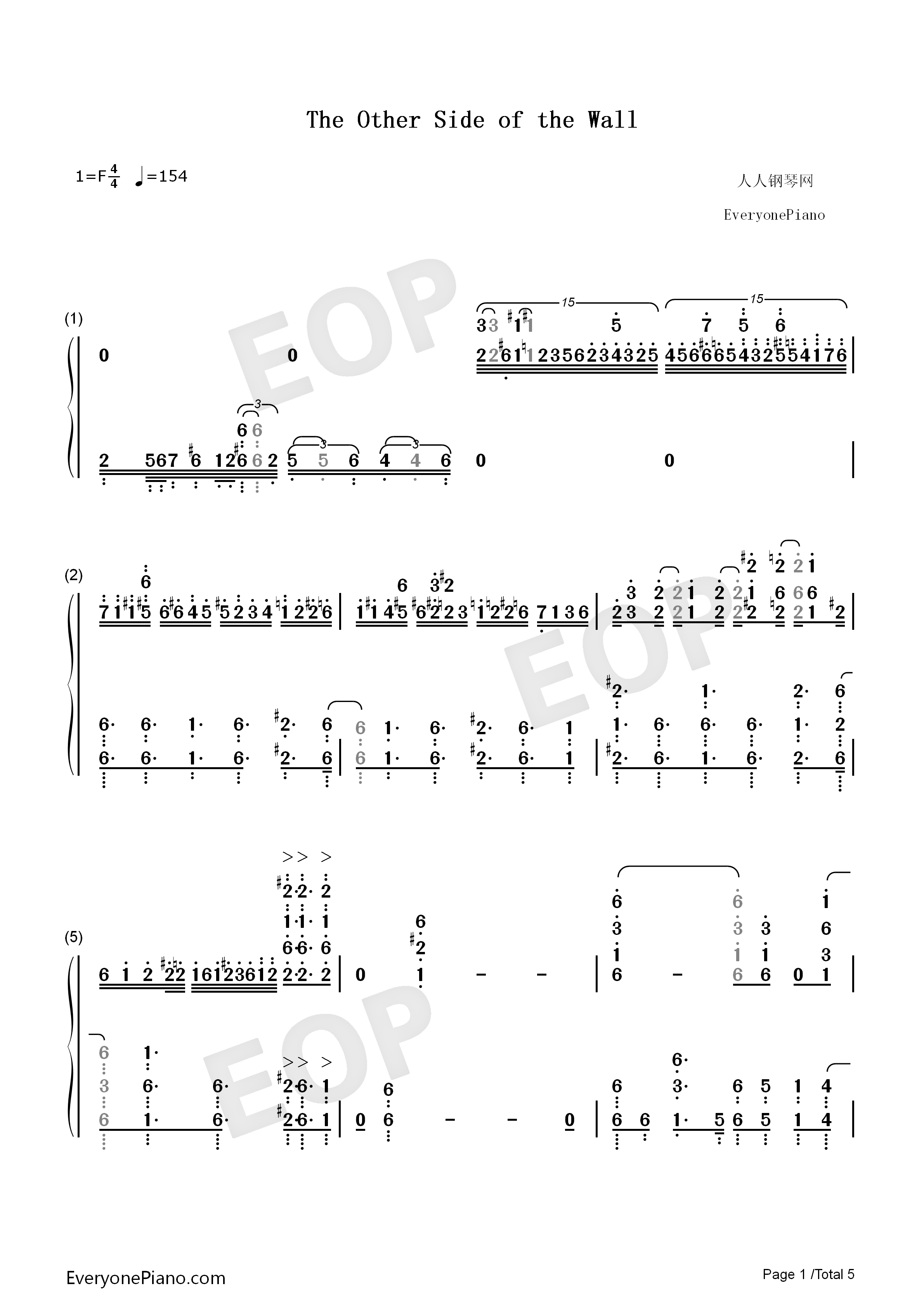 The_Other_Side_Of_The_Wall钢琴简谱_Void_Chords__MARU演唱