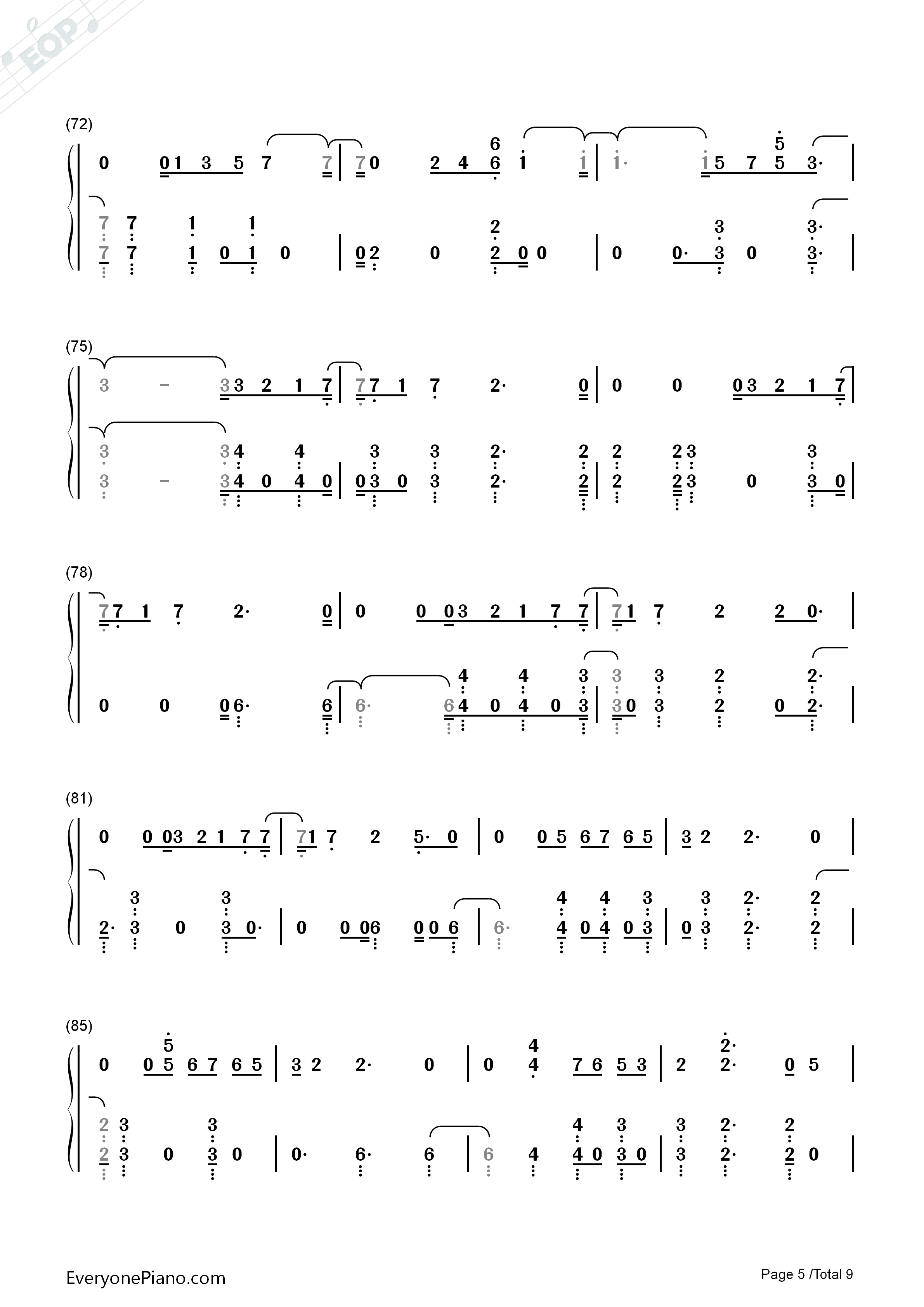 Cash_Out钢琴简谱_Calvin_Harris演唱