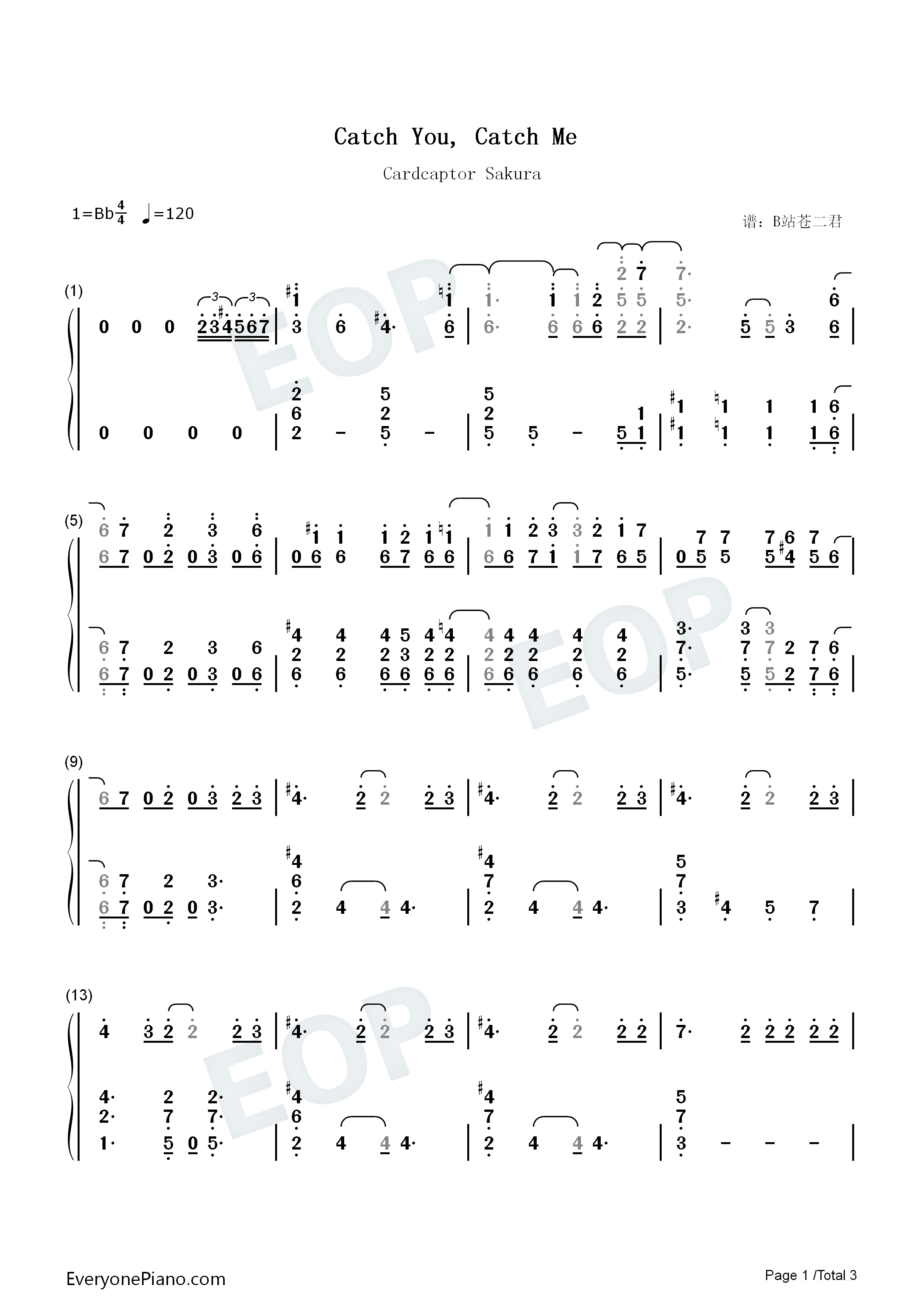 Catch_You_Catch_Me钢琴简谱_日向惠美演唱