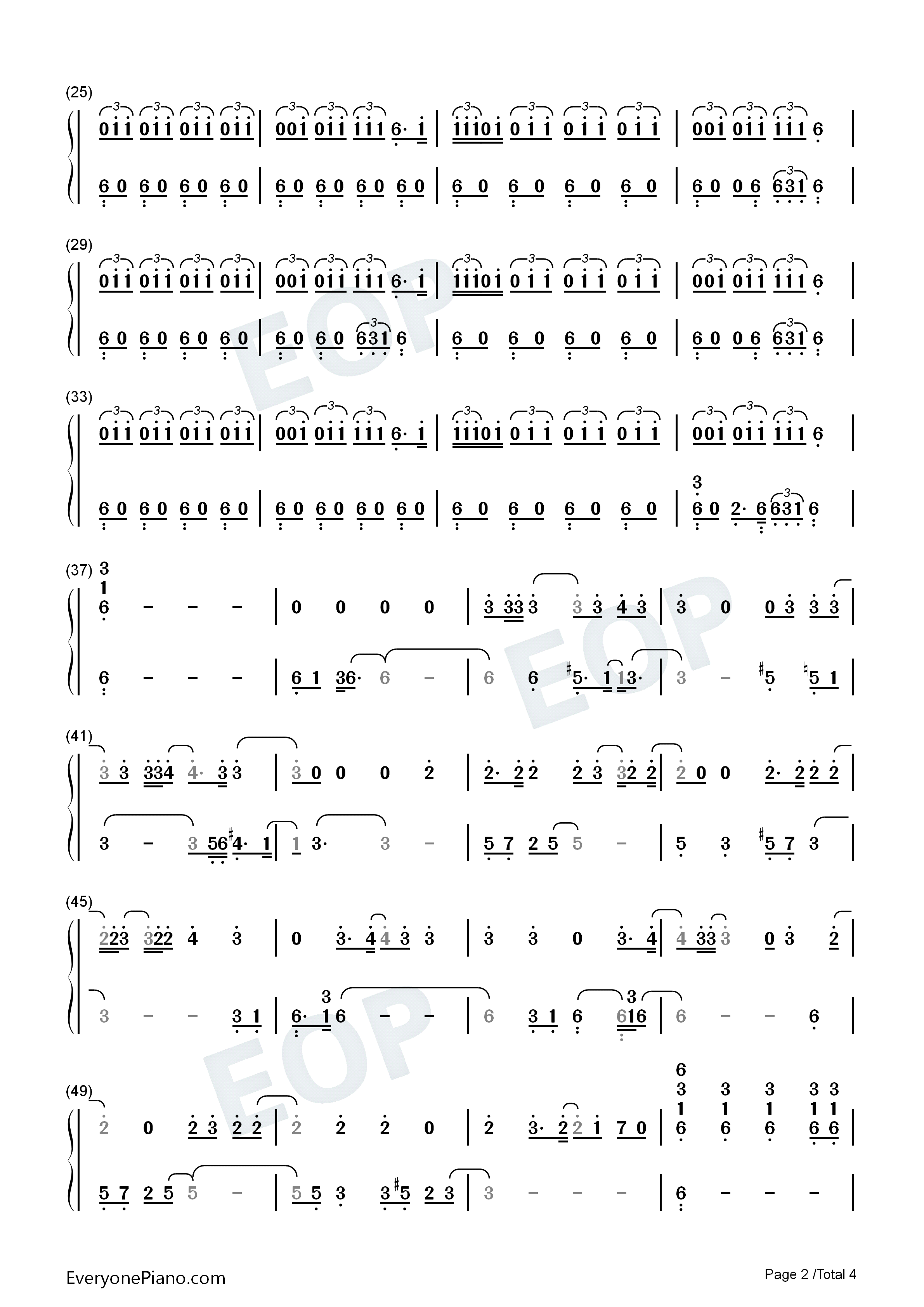 Shot_Me_Down钢琴简谱_David_Guetta_&_Skylar_Grey演唱