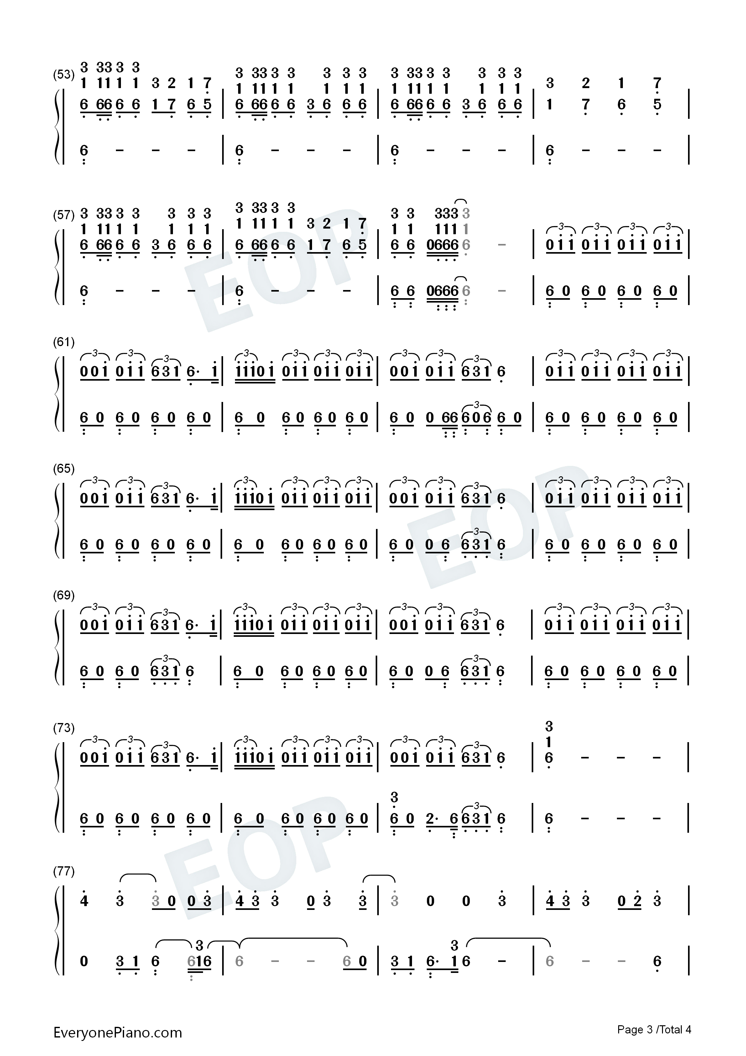 Shot_Me_Down钢琴简谱_David_Guetta_&_Skylar_Grey演唱