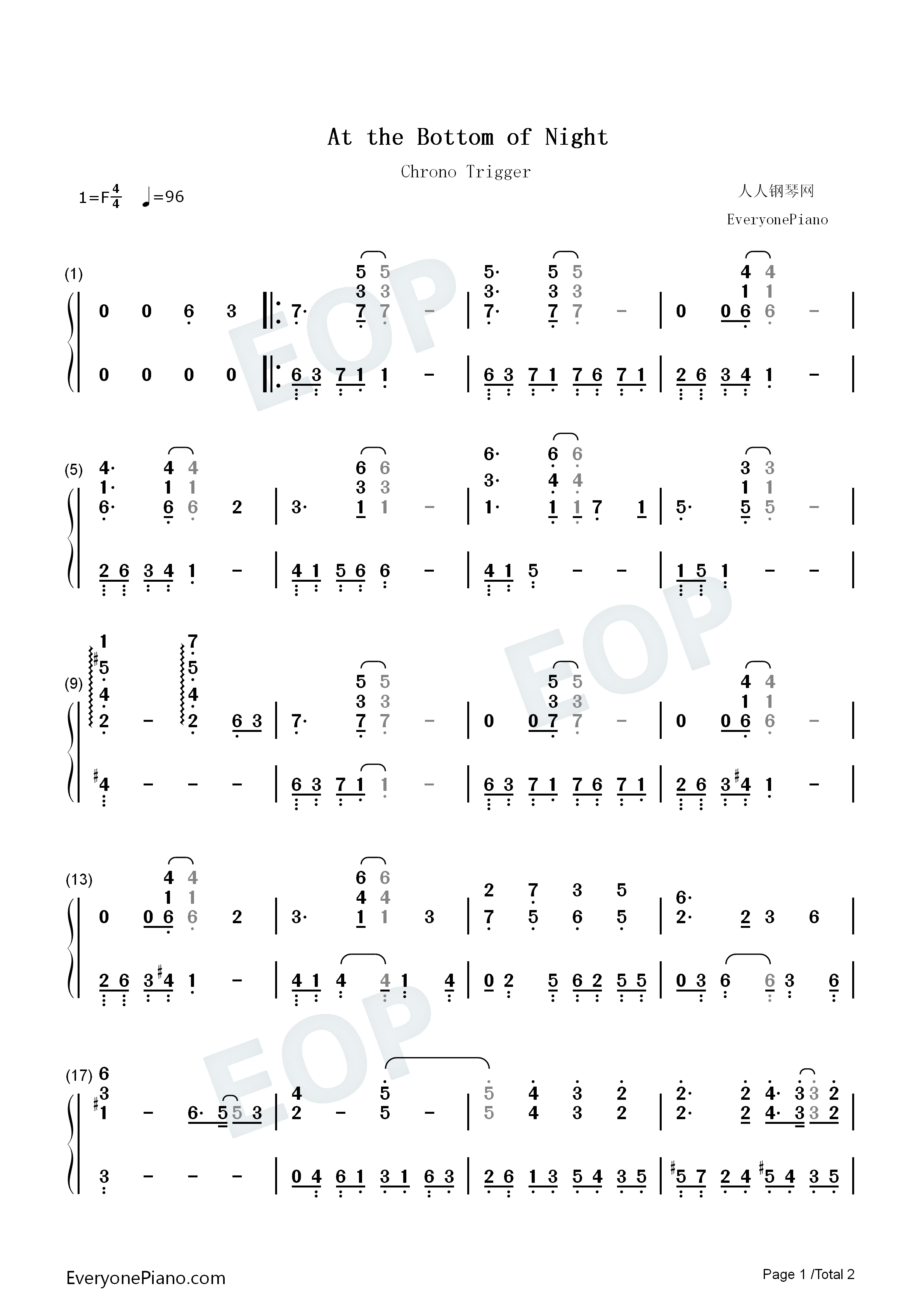 At_the_Bottom_of_the_Night钢琴简谱_光田康典演唱