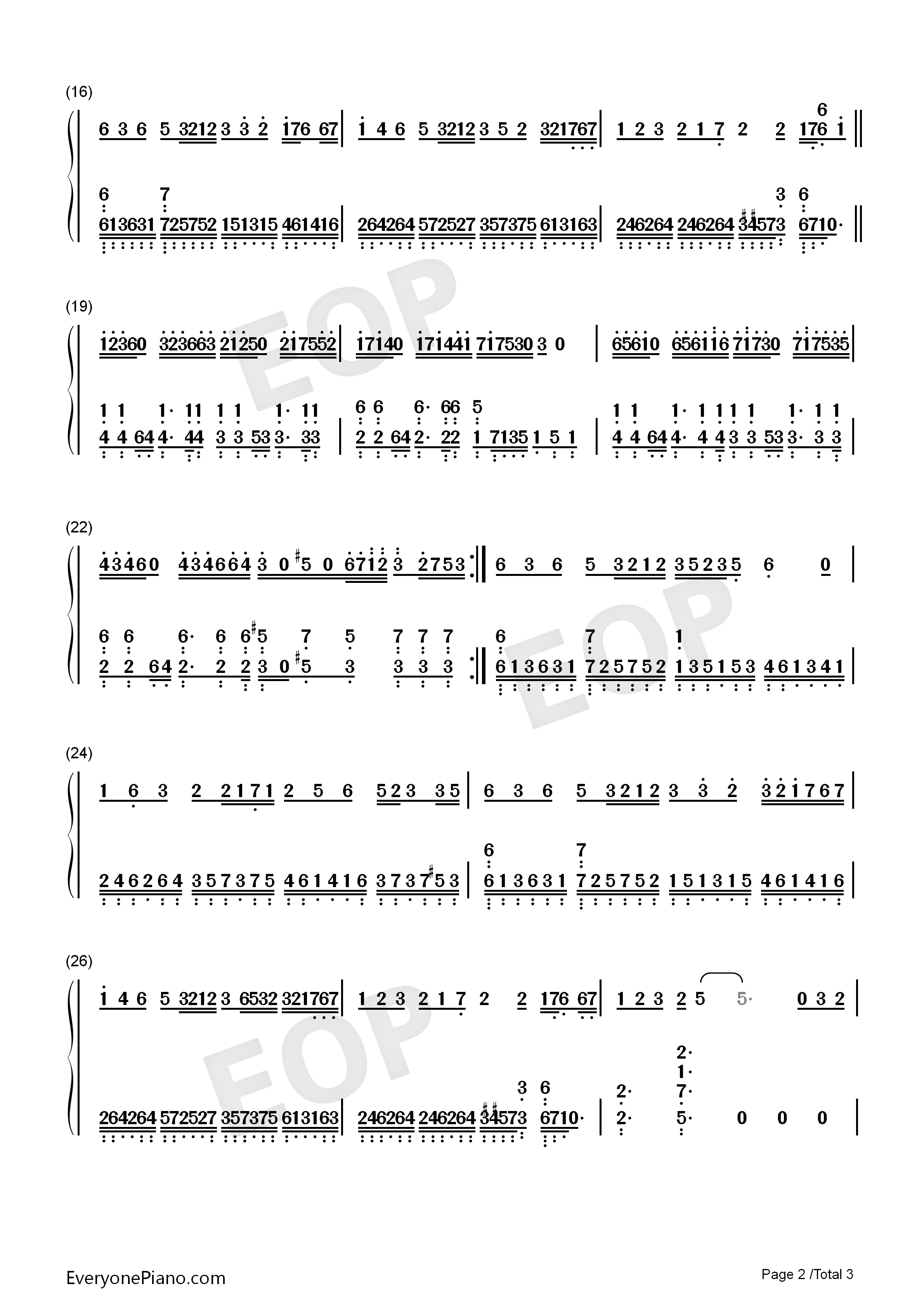 一丝不挂钢琴简谱_陈奕迅演唱