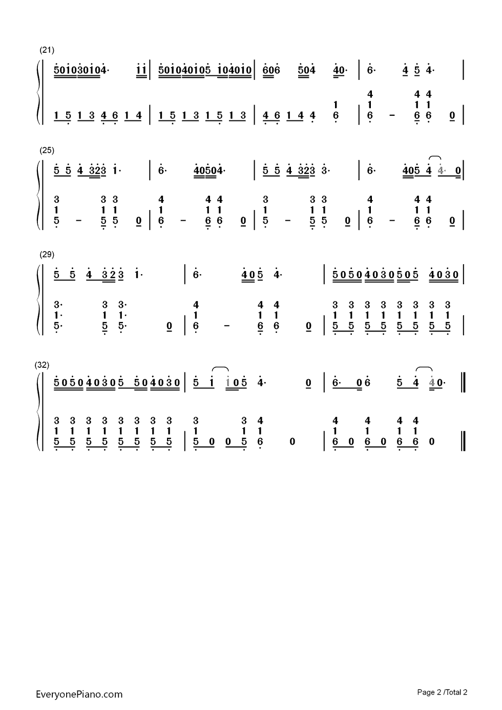 爱我中华钢琴简谱_宋祖英演唱