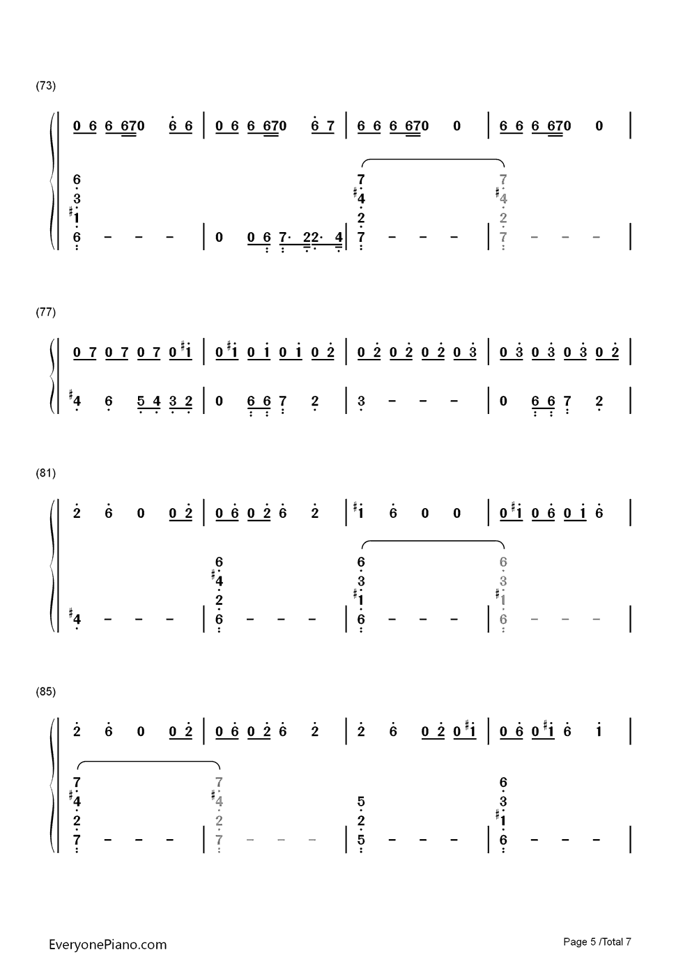 On_Melancholy_Hill钢琴简谱_Gorillaz演唱