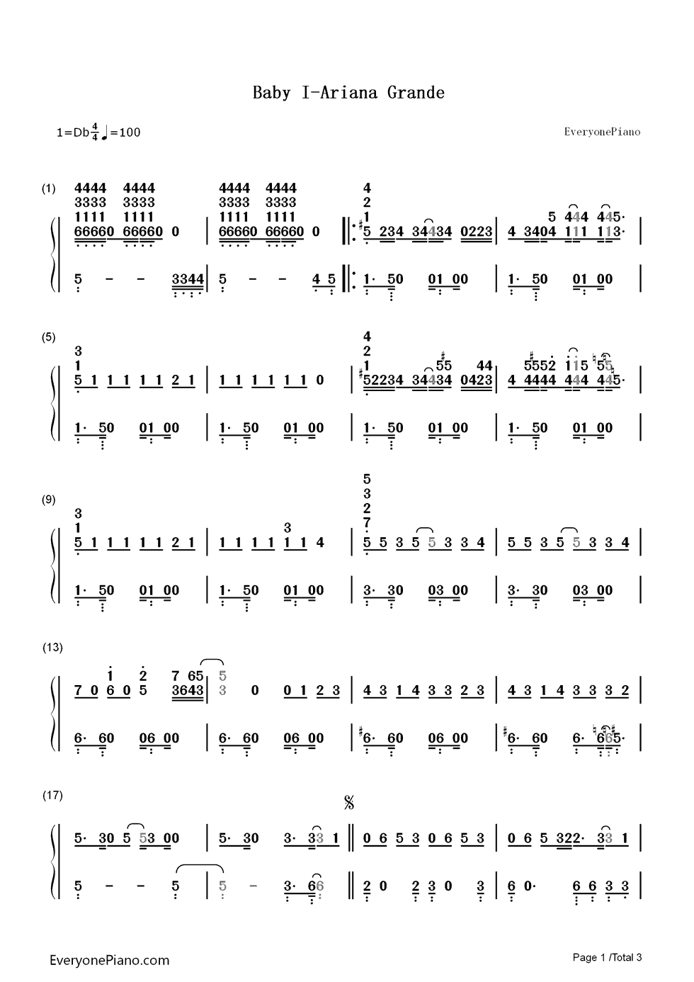 Baby_I钢琴简谱_Ariana_Grande演唱