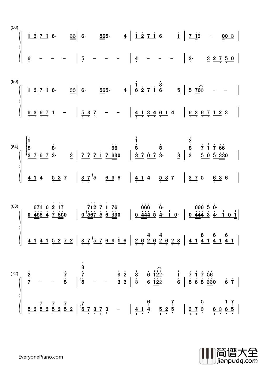 雨のち想い出钢琴简谱_志倉千代丸演唱