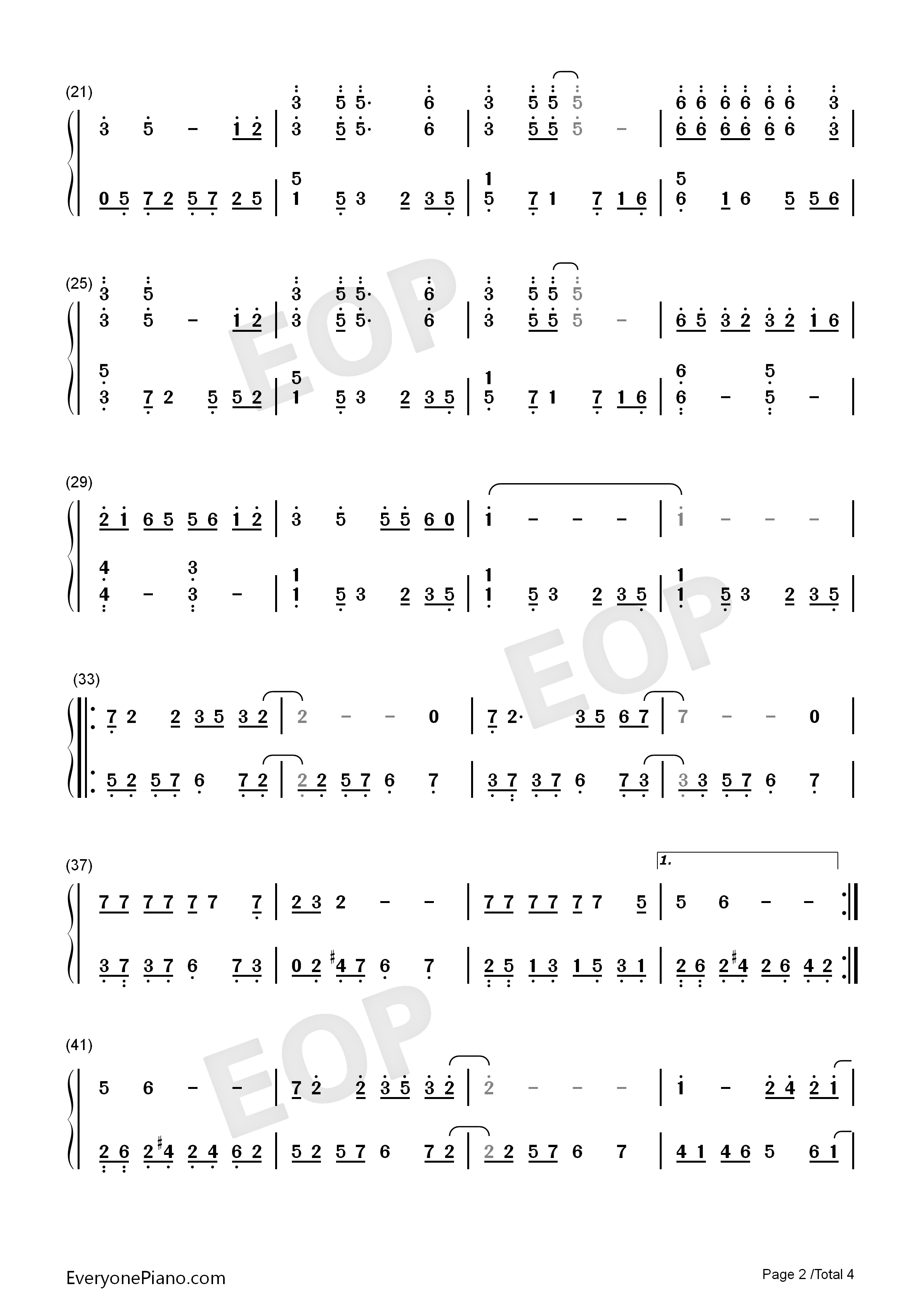 亲亲我的宝贝钢琴简谱_周华健演唱