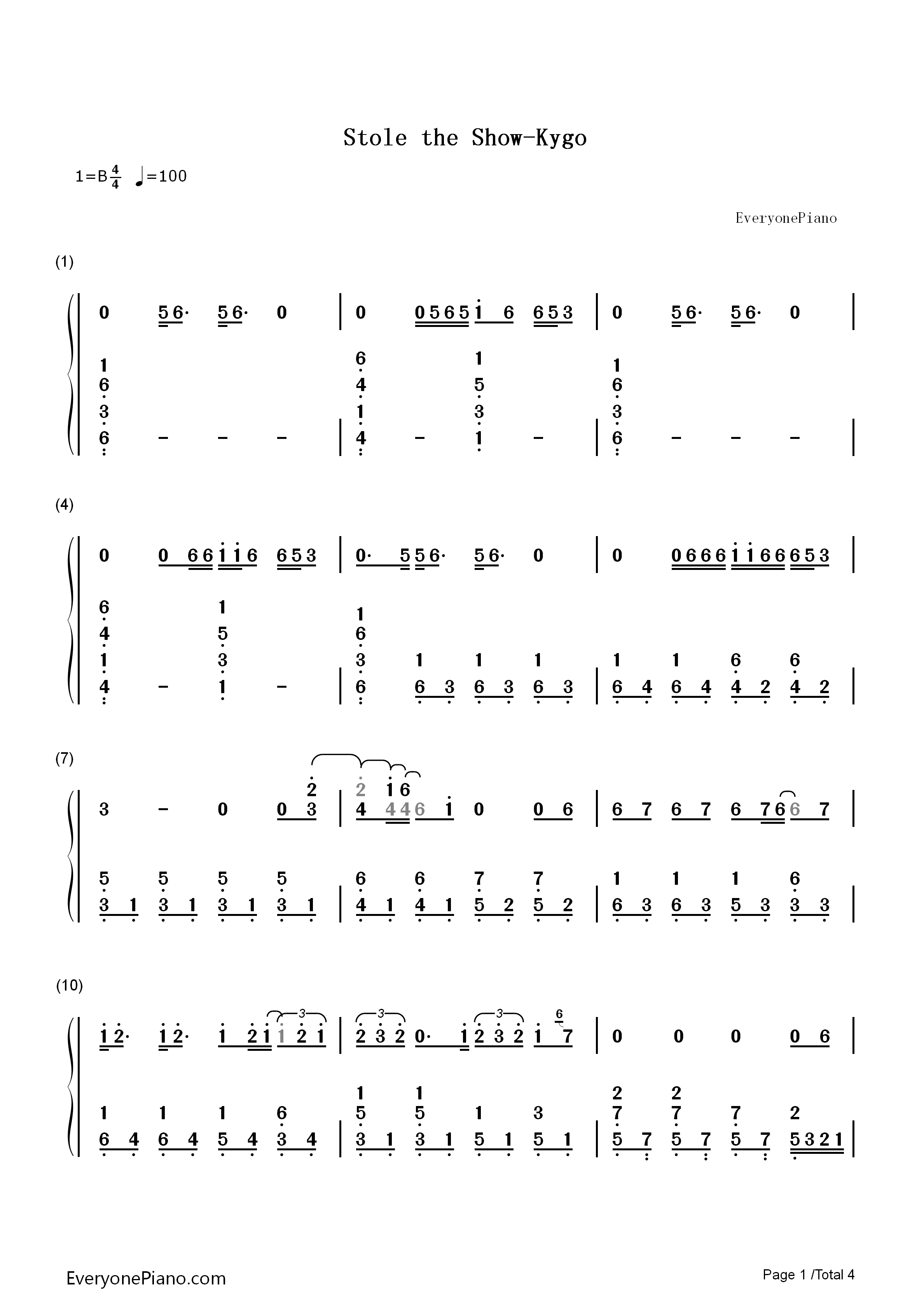 Stole_the_Show钢琴简谱_Kygo演唱