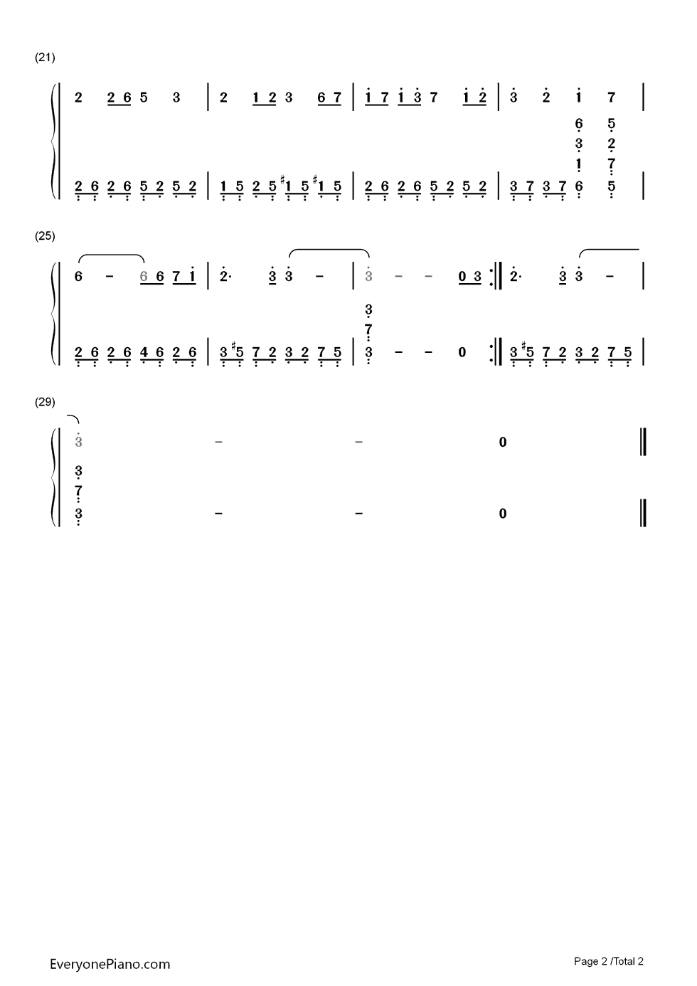 一人振り向いて钢琴简谱_遥仰凰华演唱
