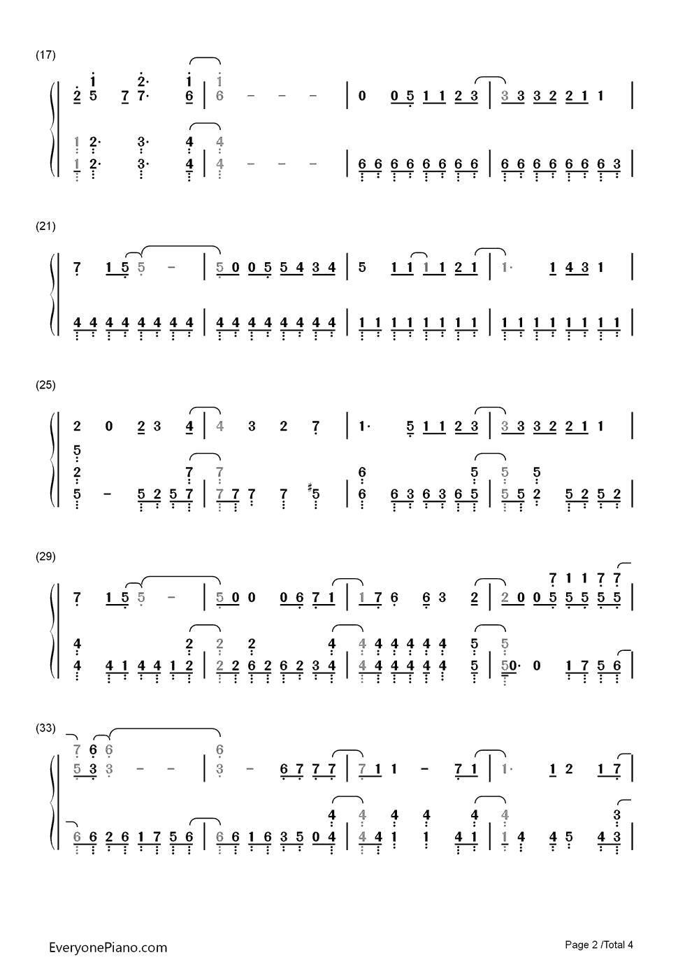 NEVER钢琴简谱_小林竜之&铃木このみ演唱