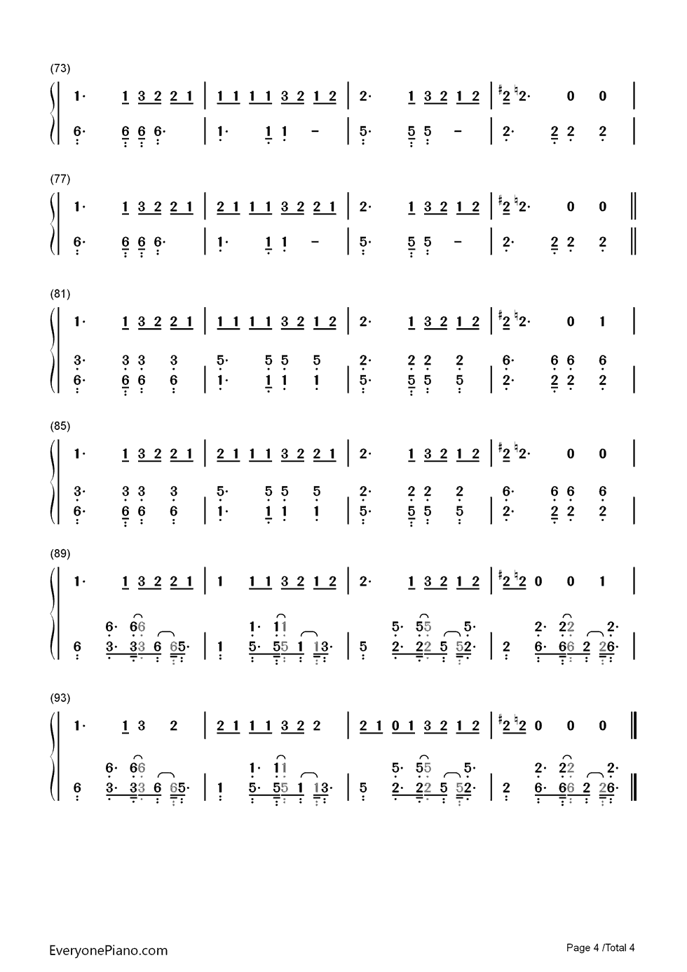 Prayer_in_C钢琴简谱_Lilly_Wood_and_the_Prick演唱