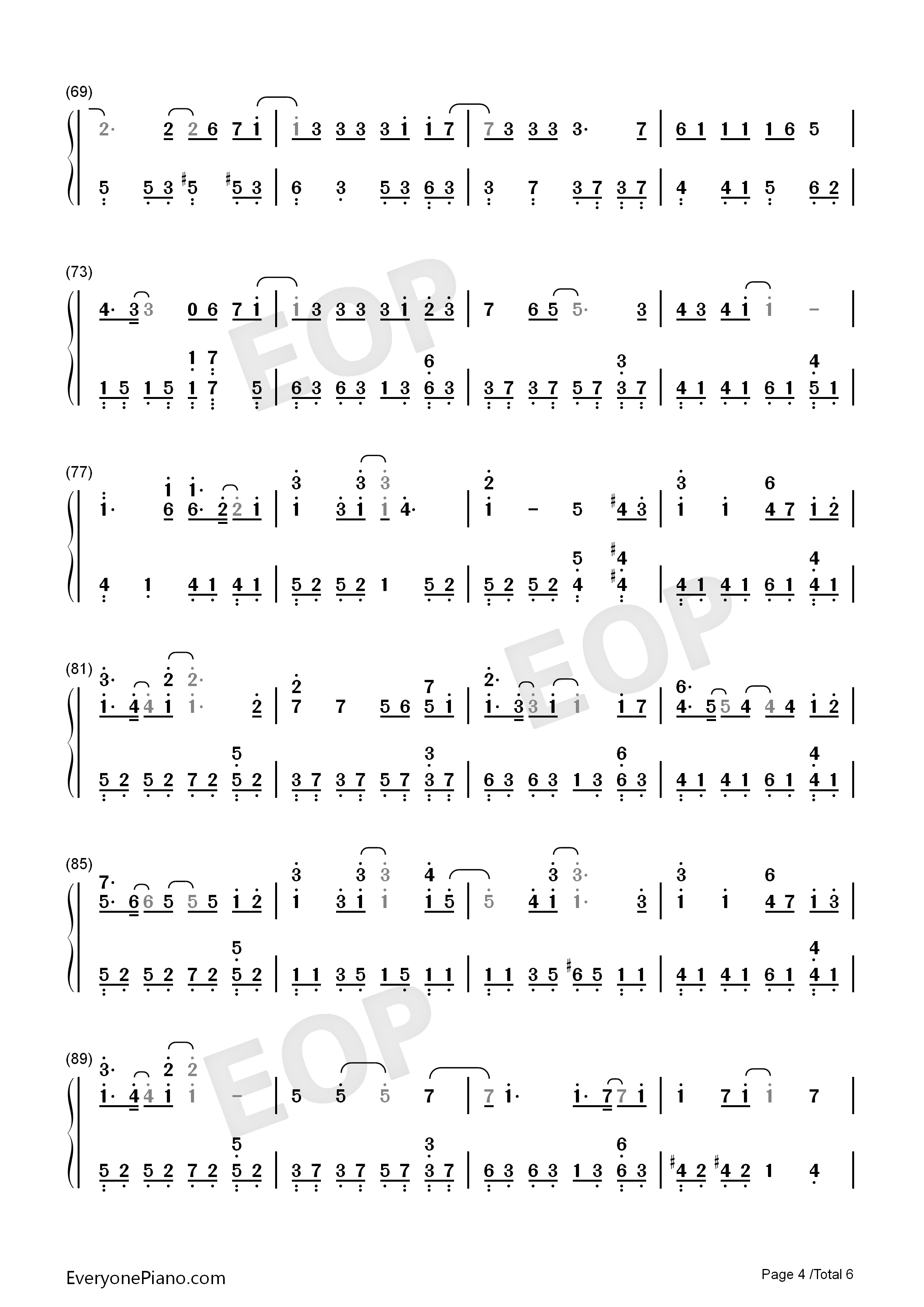 天梯钢琴简谱_C_AllStar演唱