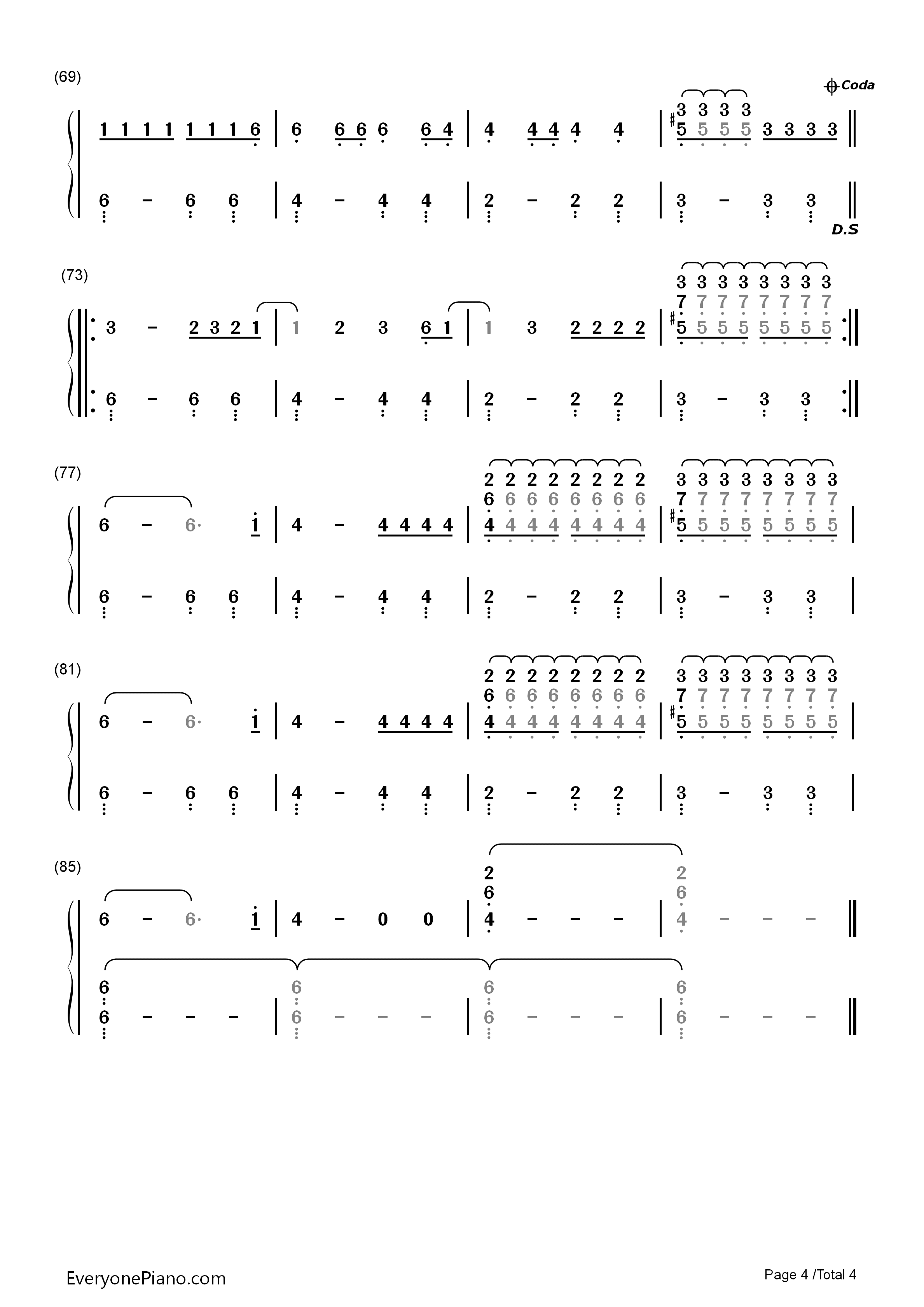 High_by_the_Beach钢琴简谱_Lana_Del_Rey演唱