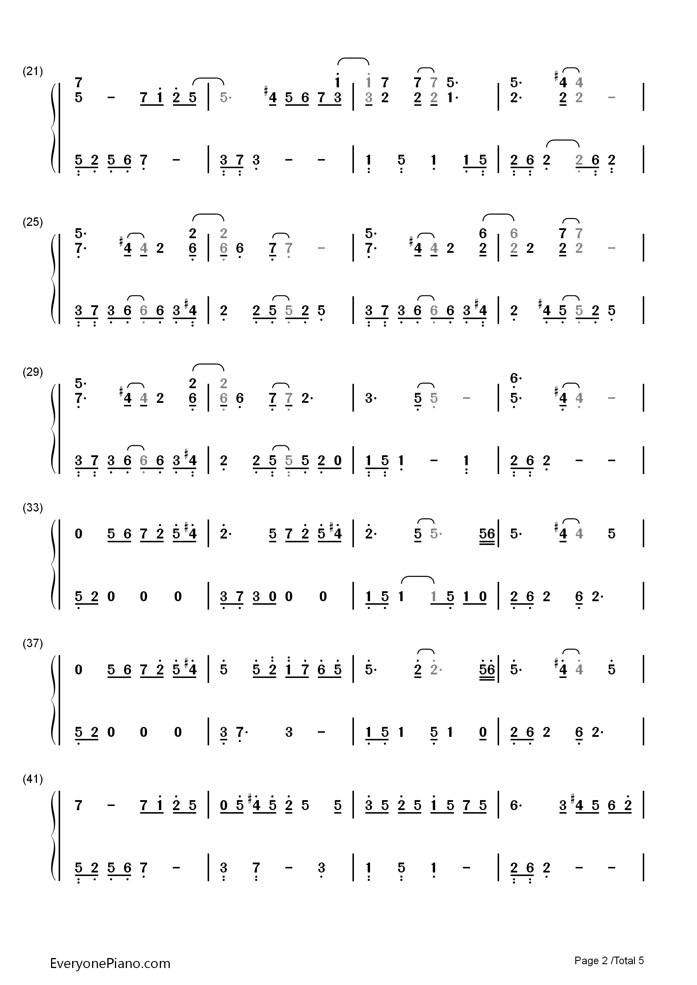 Hand_In_Hand钢琴简谱_Steve_Haun演唱