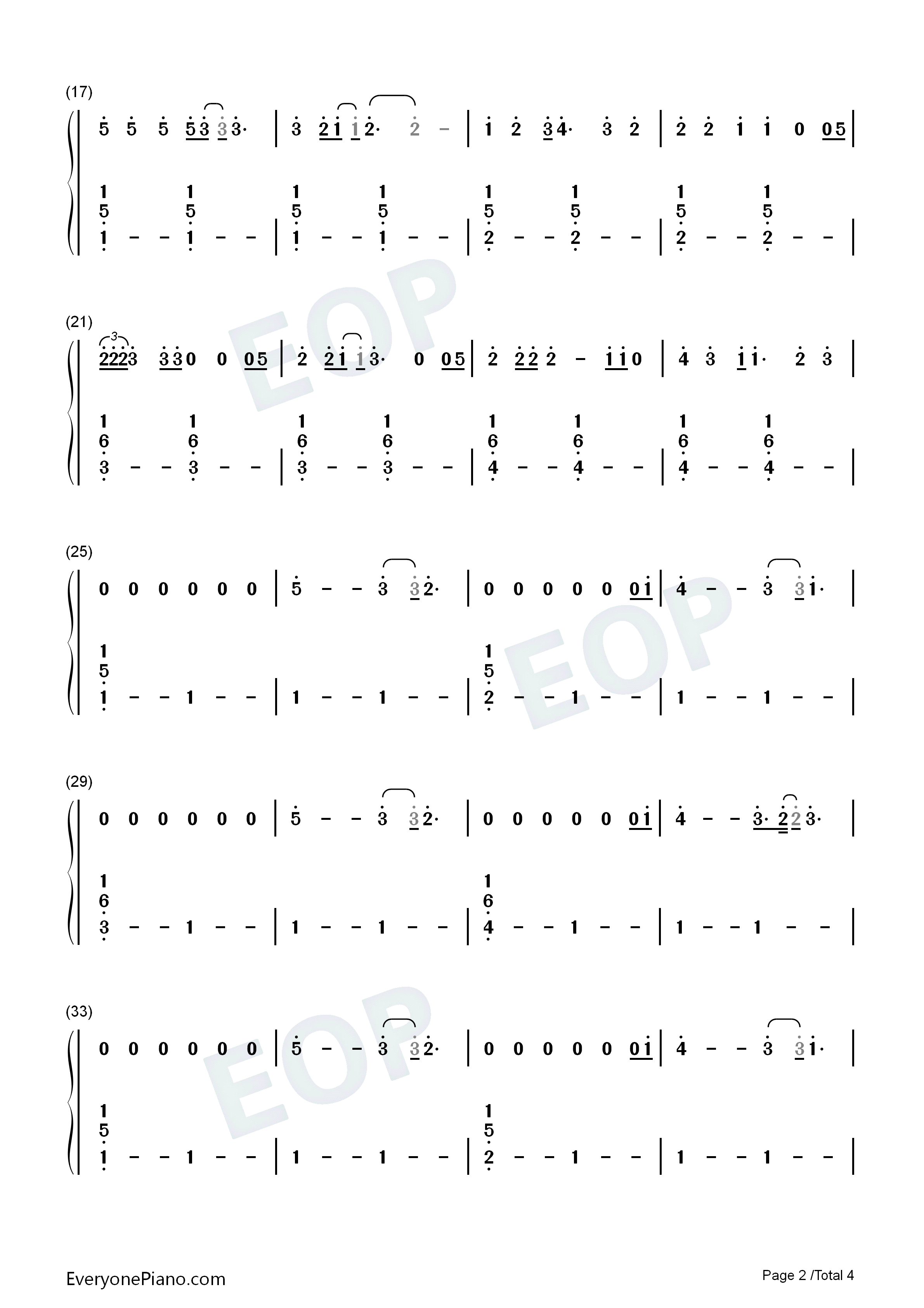 Fall_On_Me钢琴简谱_A_Great_Big_World_Christina_Aguilera演唱