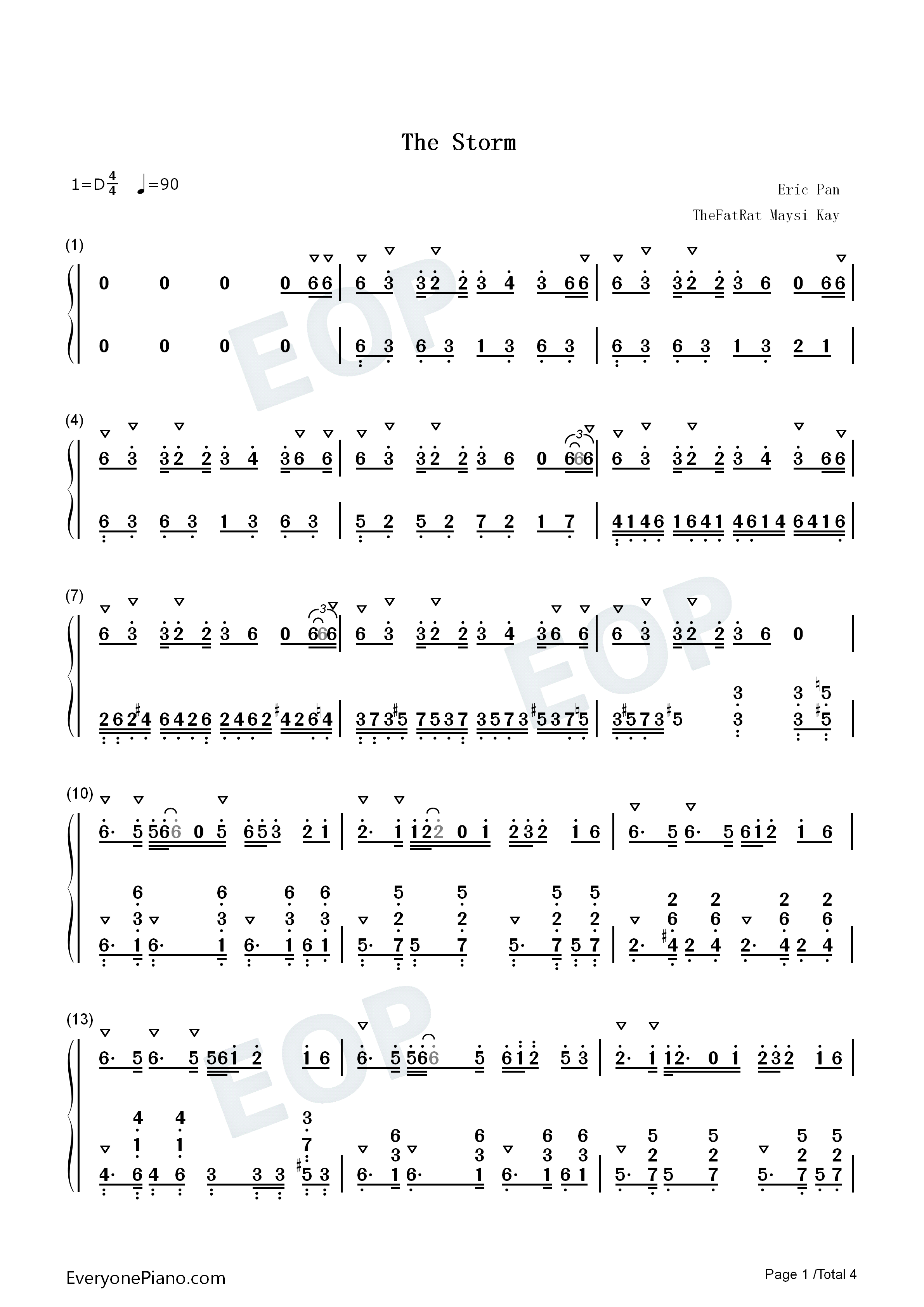 The_Storm钢琴简谱_TheFatRat_Maisy_Kay演唱