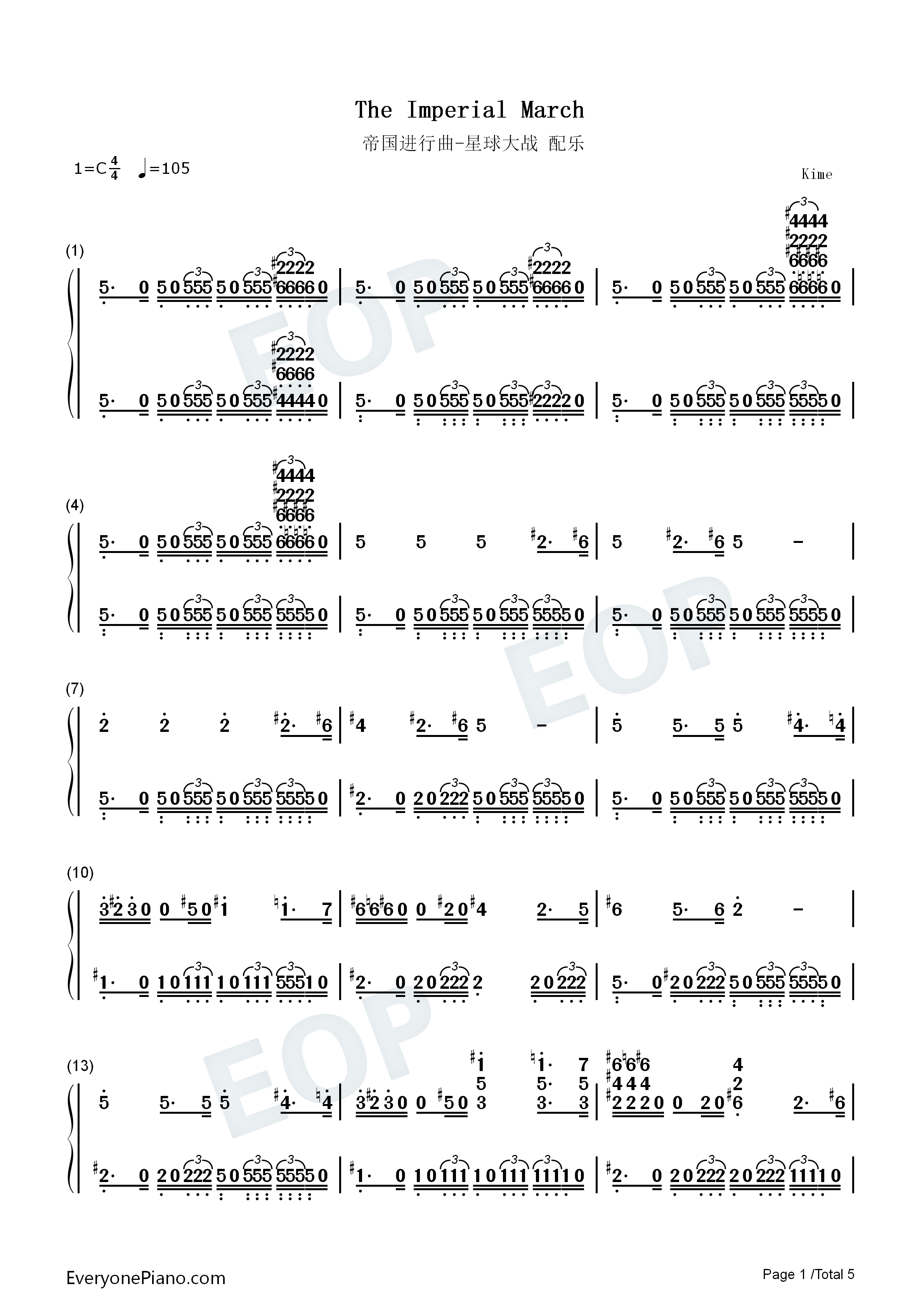 The_Imperial_March钢琴简谱_John_Williams演唱