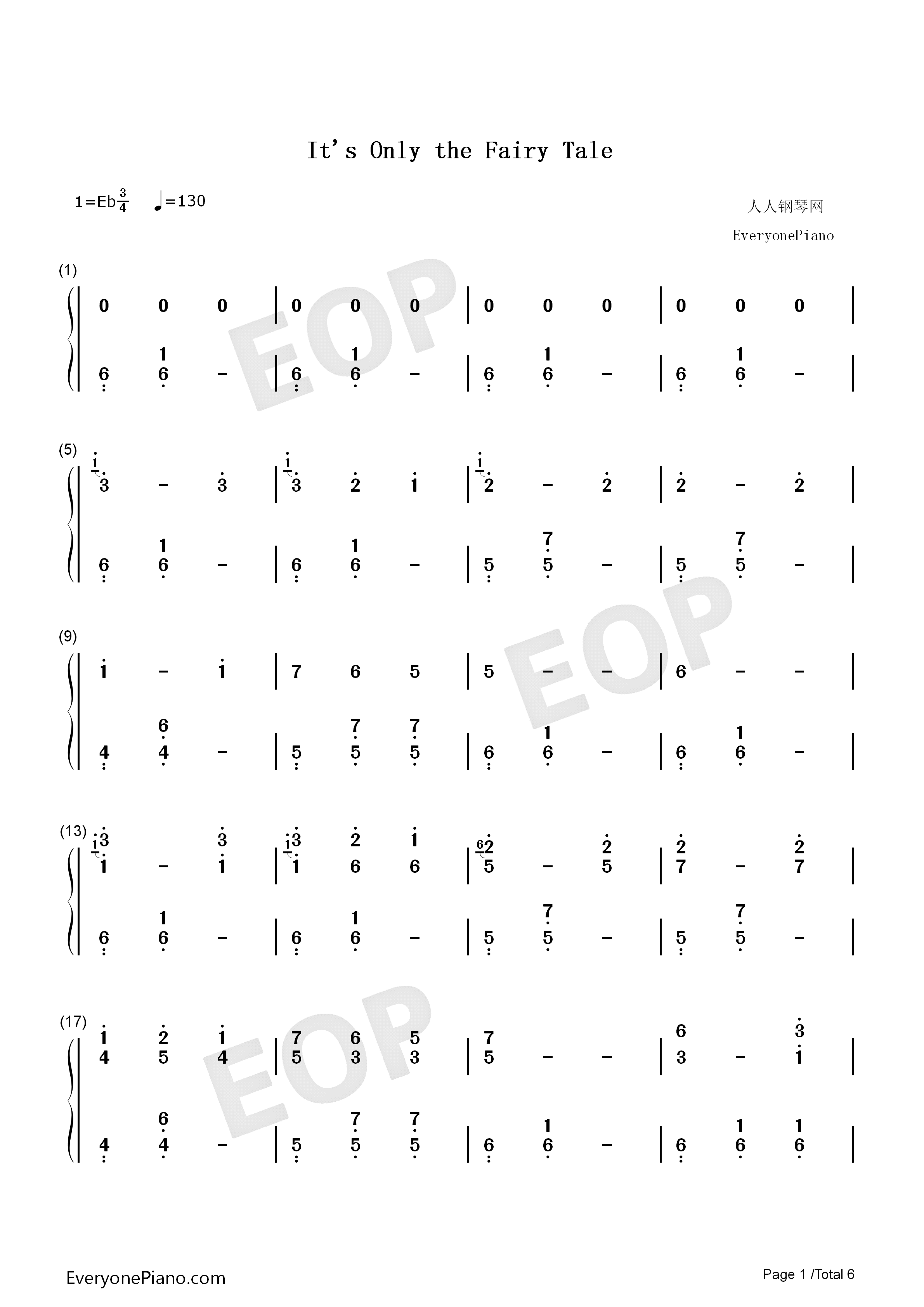 It's_Only_the_Fairy_Tale钢琴简谱_宫村优子演唱