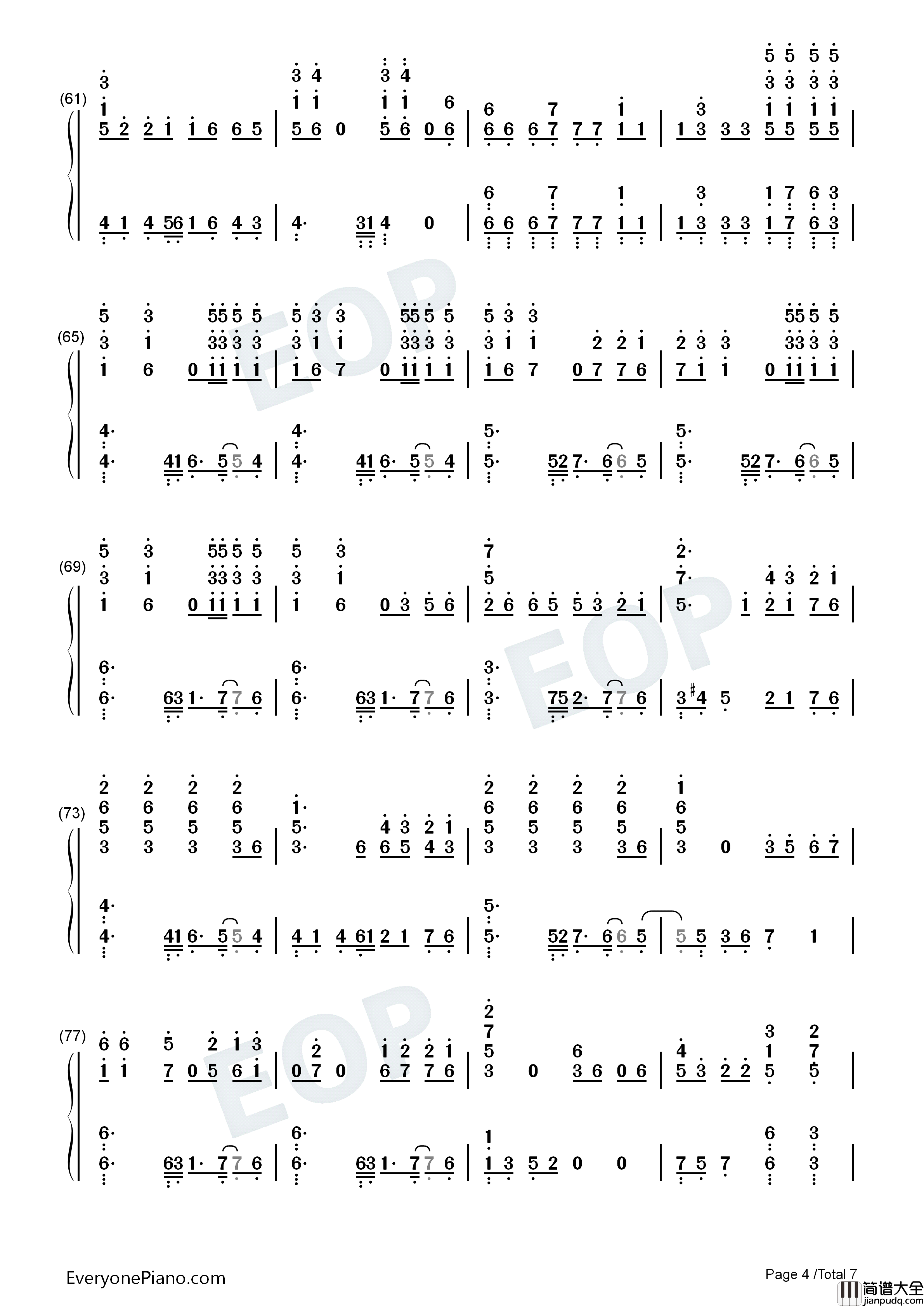 Moonlight钢琴简谱_EXO演唱