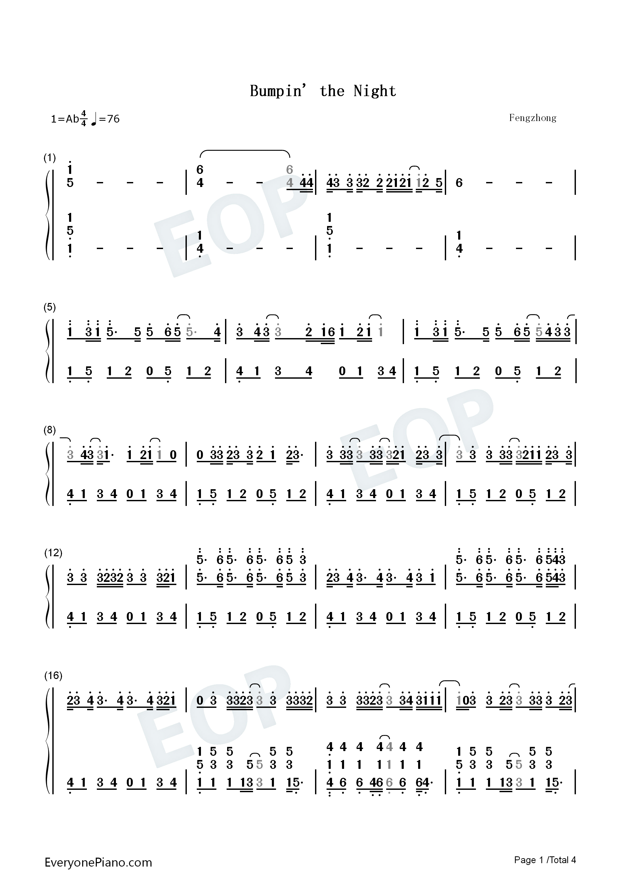 Bumpin'_the_Night钢琴简谱_Florida_Georgia_Line演唱