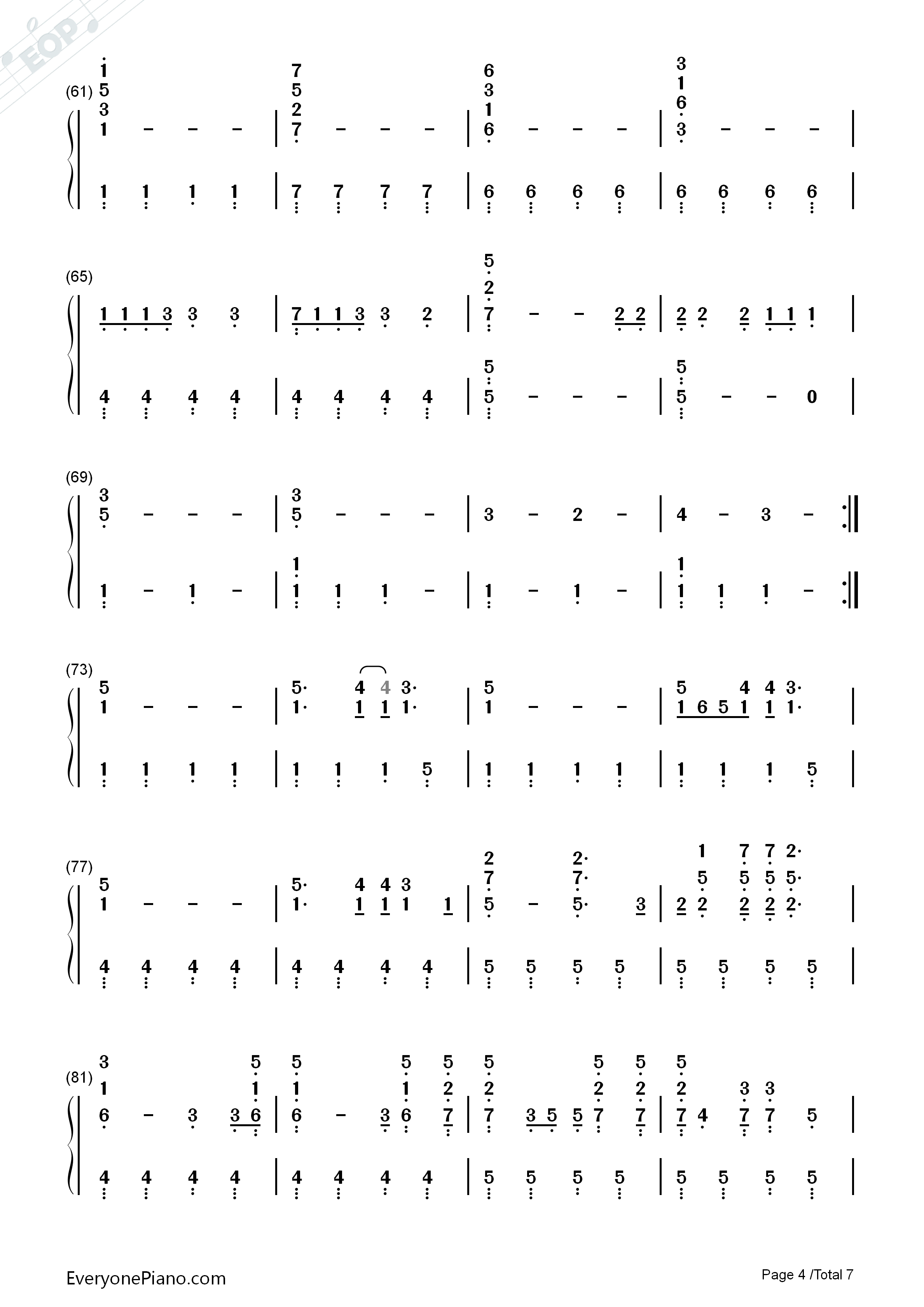 Begin_Again钢琴简谱_Taylor_Swift演唱