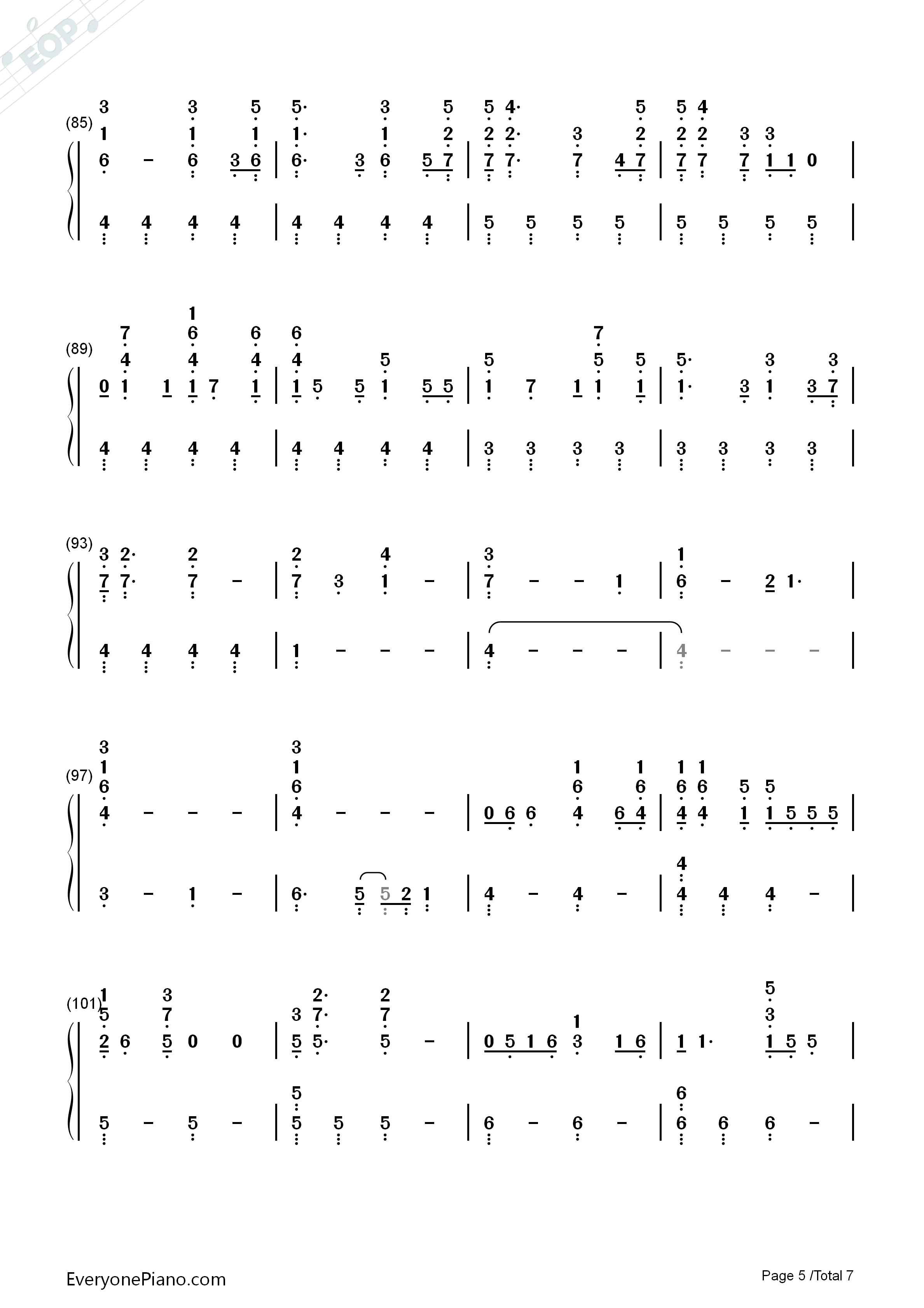 Begin_Again钢琴简谱_Taylor_Swift演唱