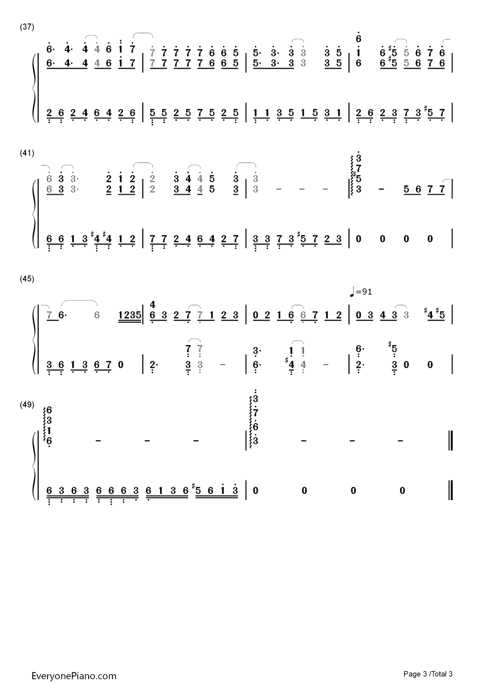 命运钢琴简谱_Rain演唱