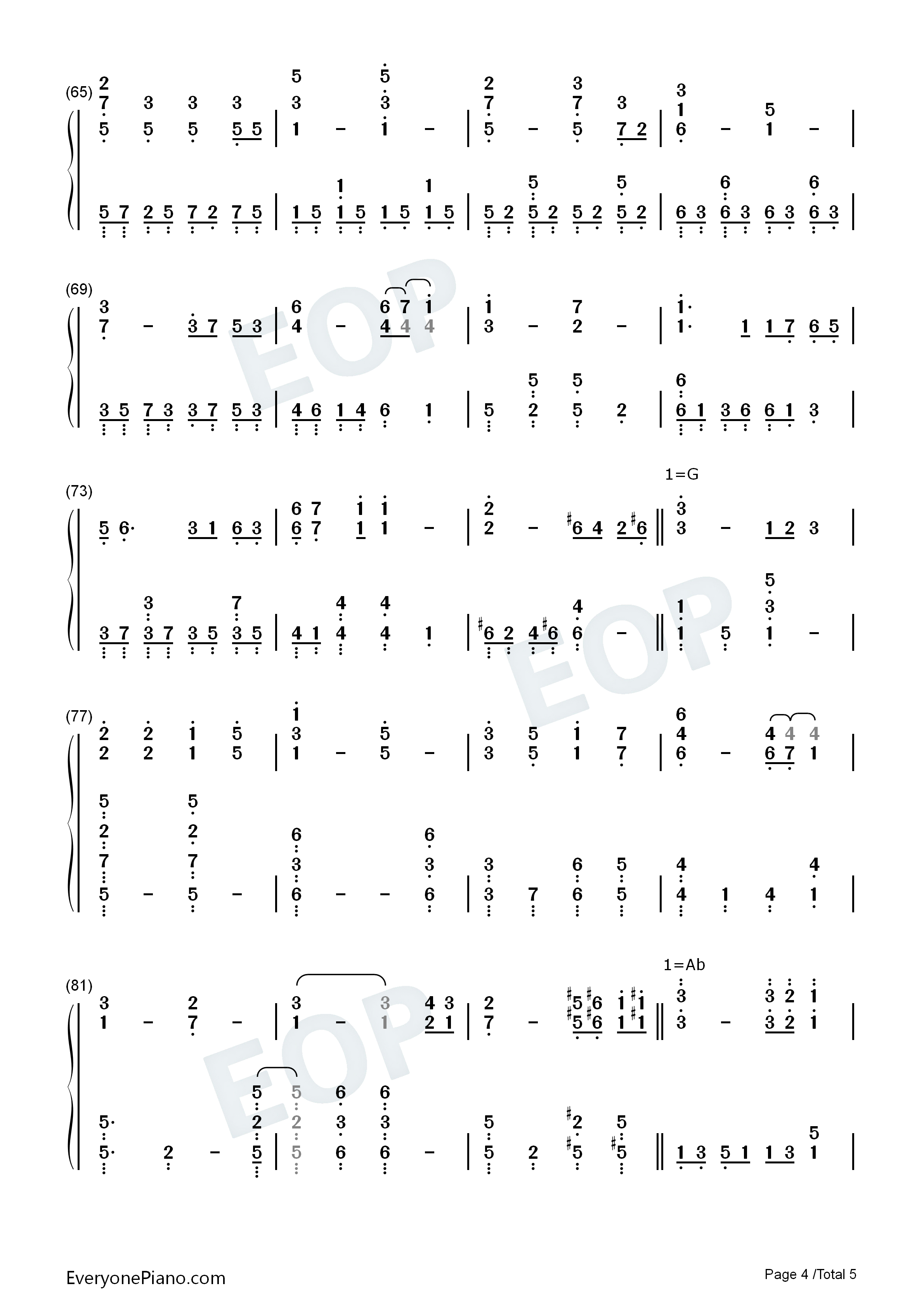 You_Are_My_All_In_All钢琴简谱_The_Praise_Baby_Collection演唱