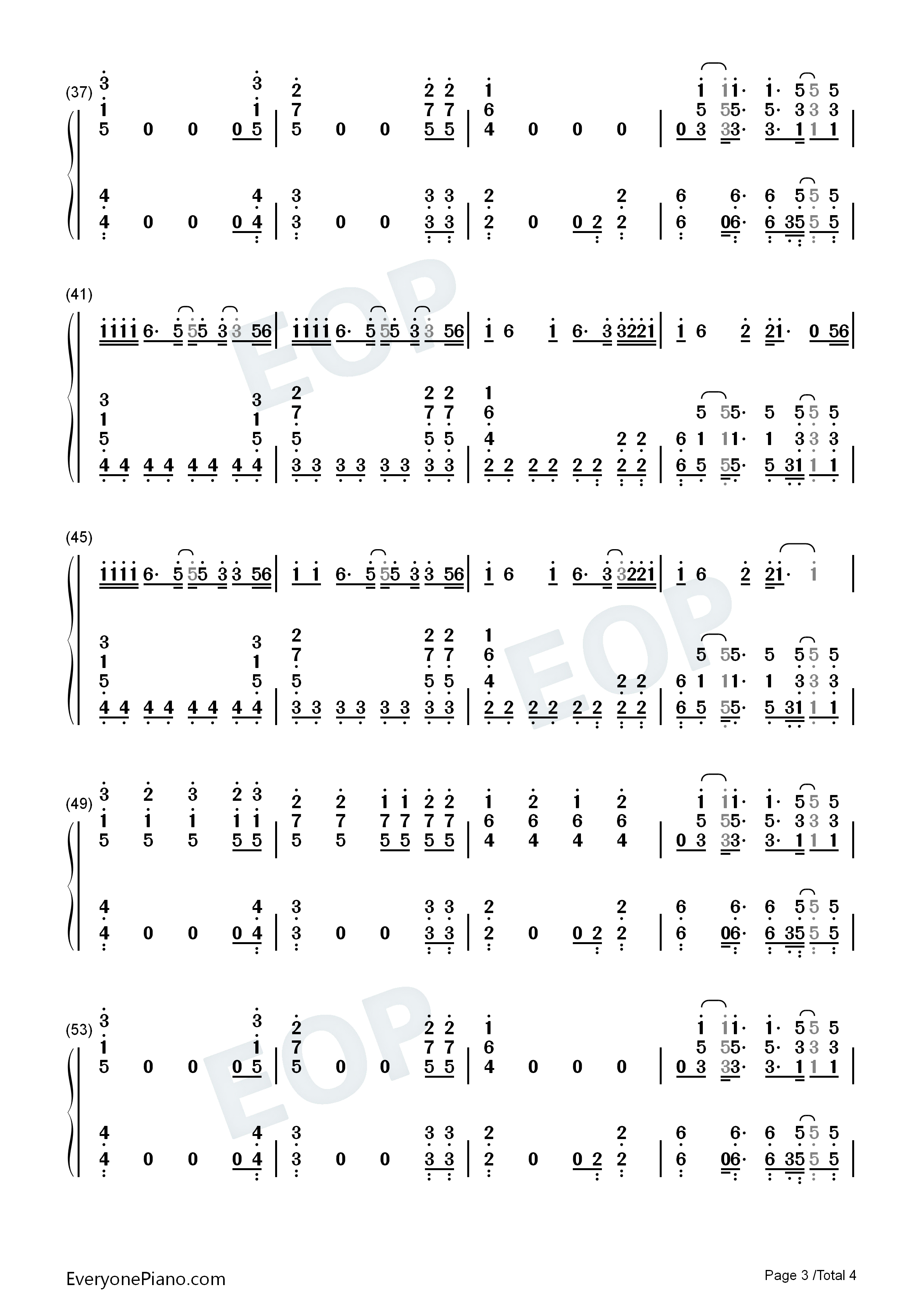 XOXO钢琴简谱_EXO演唱