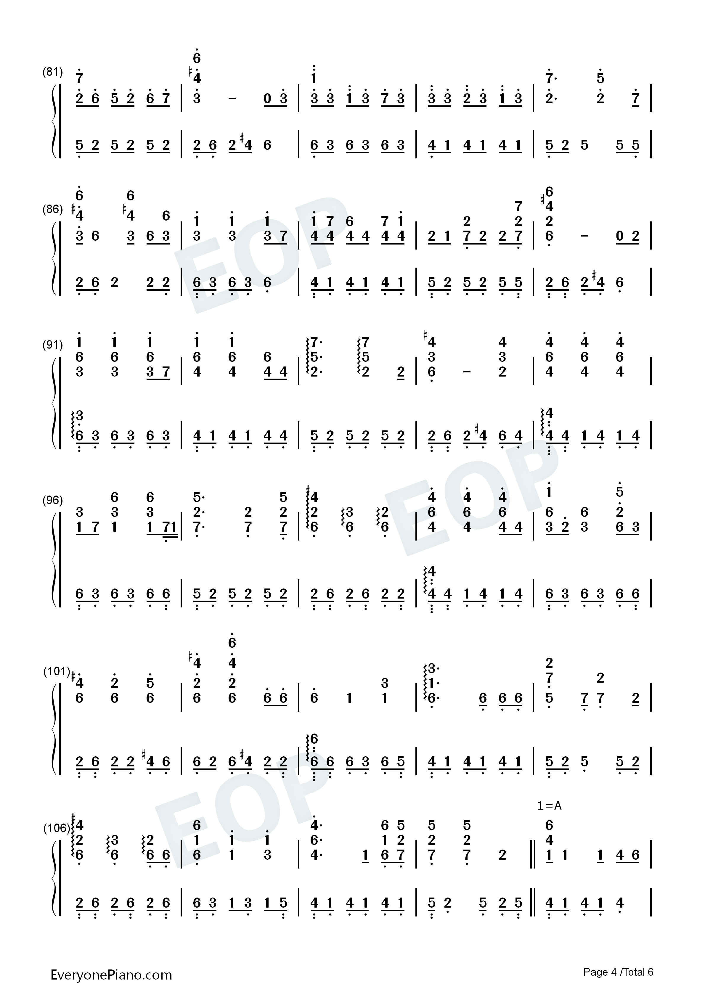 Fear_Not_This_Night钢琴简谱_吉克隽逸演唱