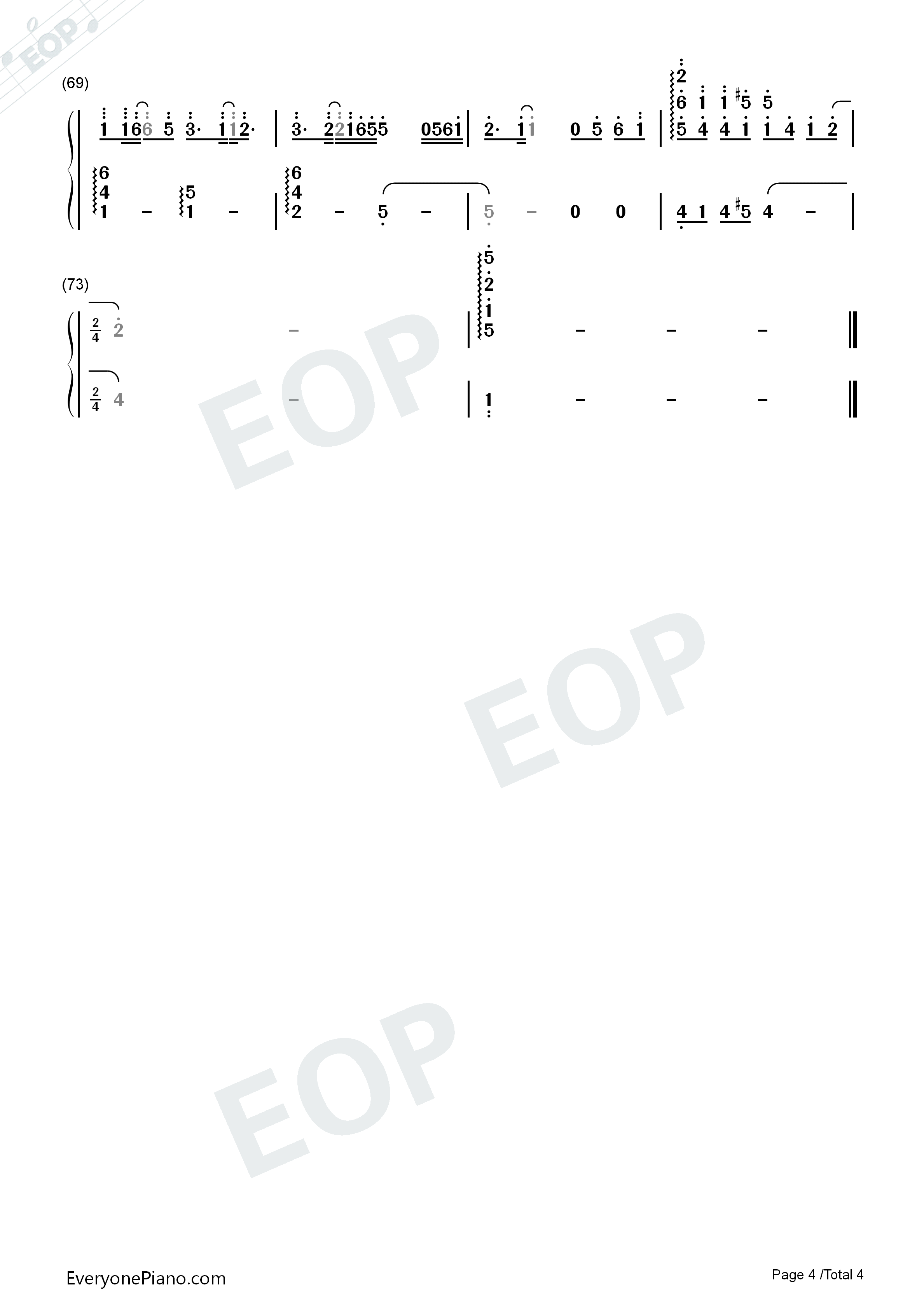 My_Sunshine钢琴简谱_张杰演唱
