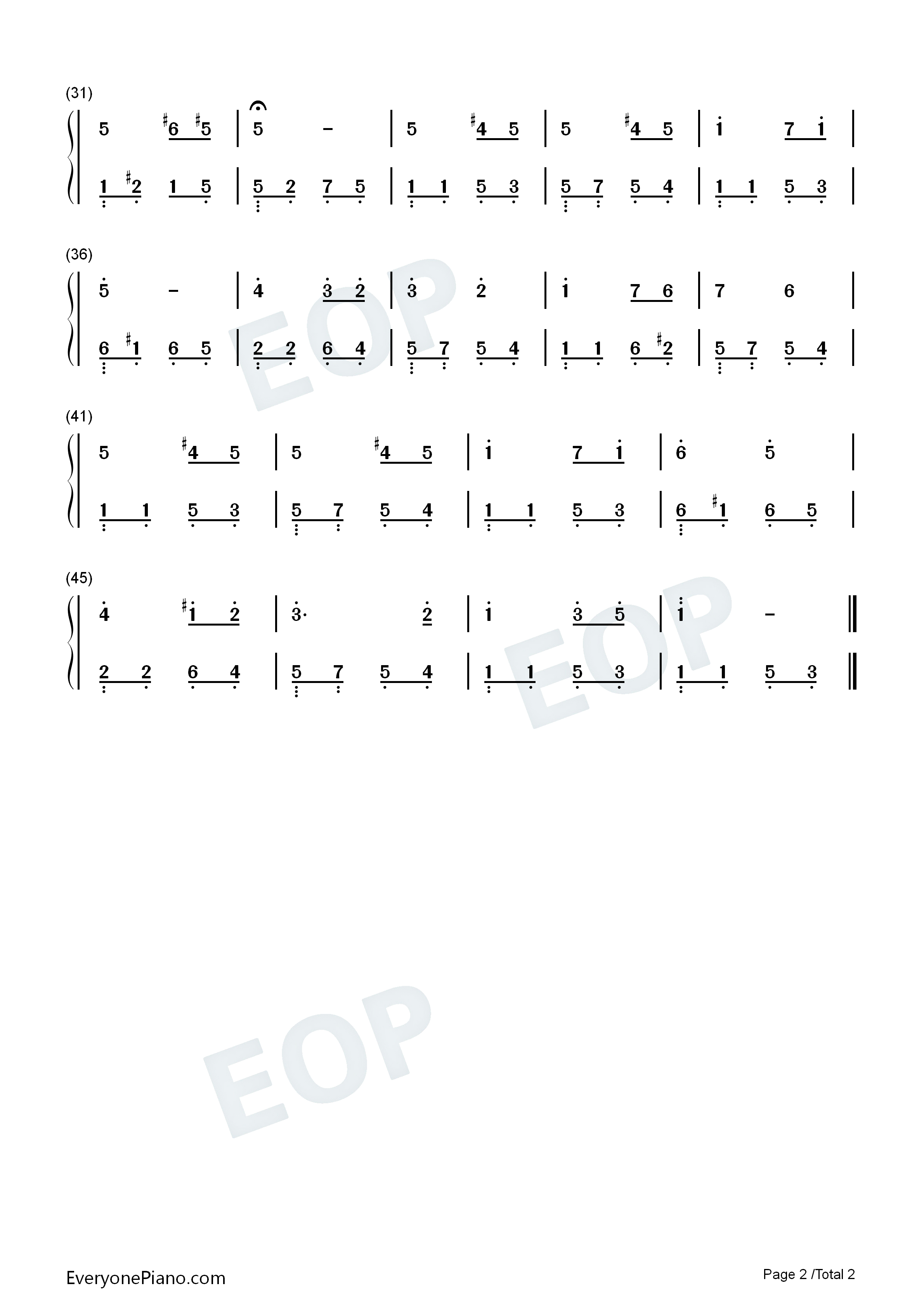 F大调旋律钢琴简谱_安东•鲁宾斯坦演唱