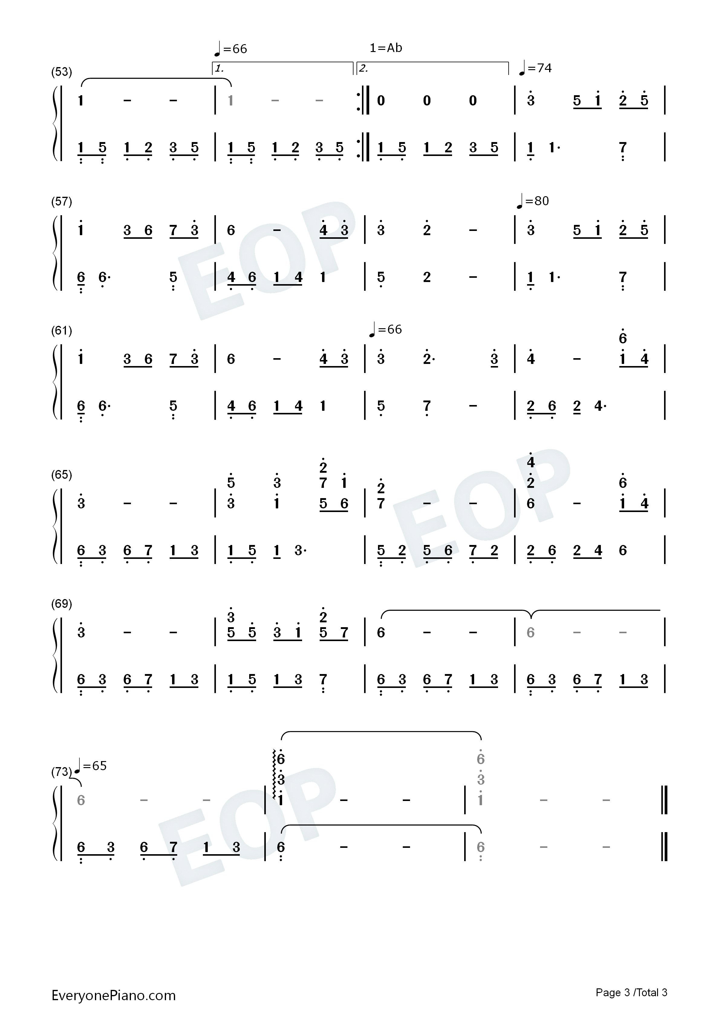 My_Song_For_You钢琴简谱_班得瑞演唱