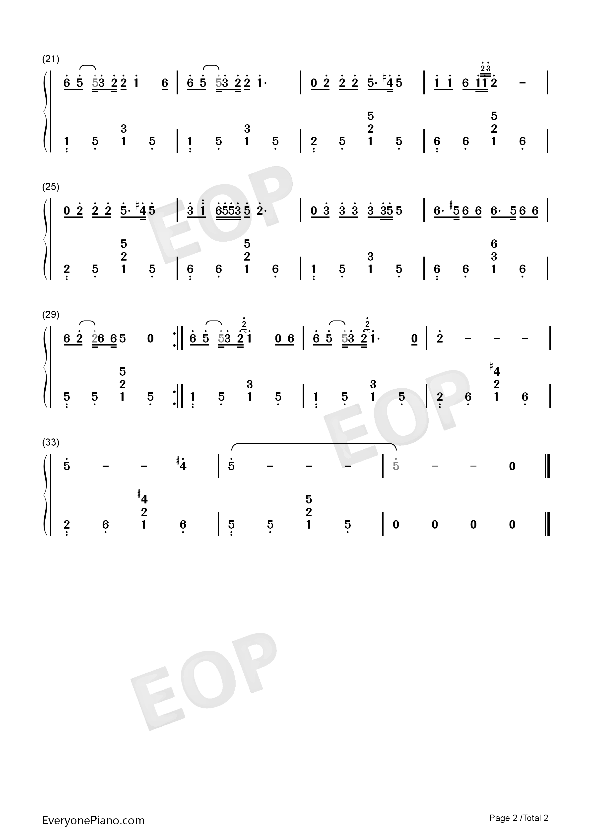 篱笆墙的影子钢琴简谱_毛阿敏演唱