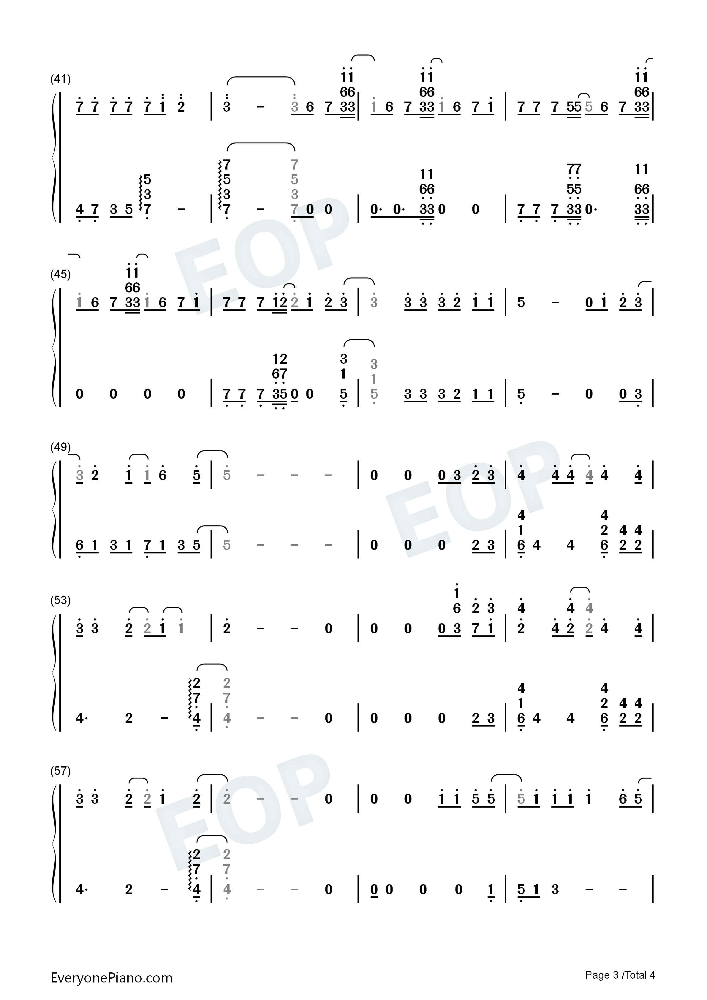 我不会喜欢你钢琴简谱_陈柏霖演唱