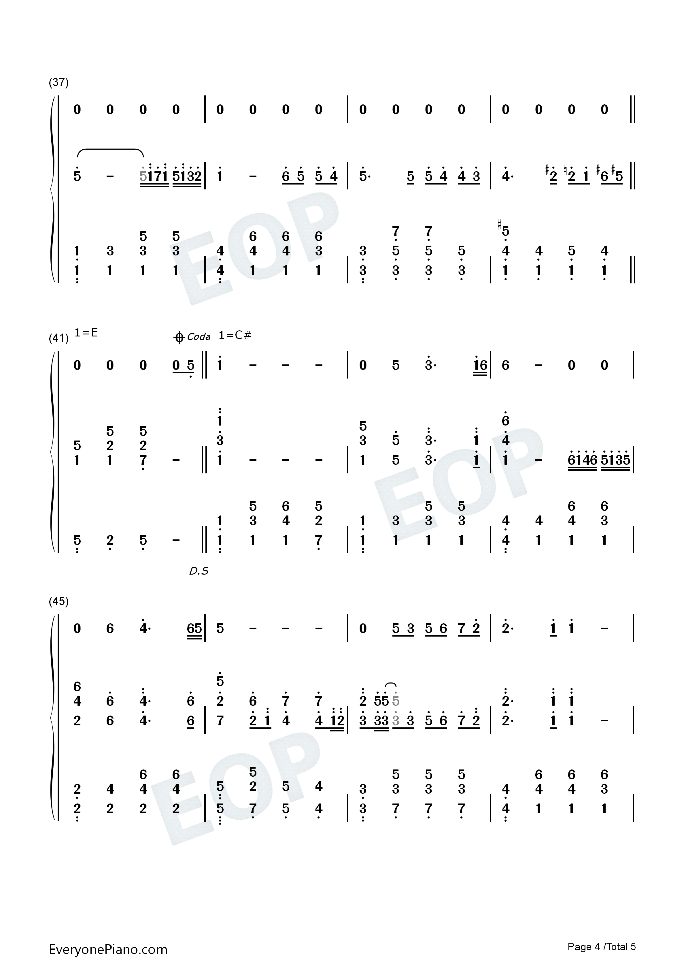 你的名字我的姓氏钢琴简谱_张学友演唱
