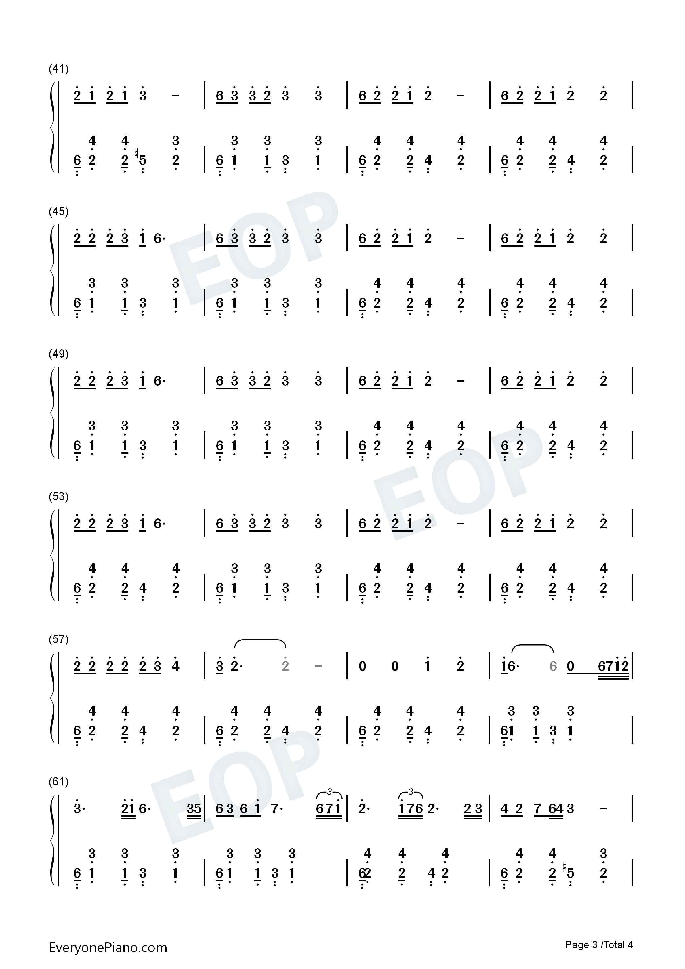 你是我的玫瑰花钢琴简谱_庞龙演唱