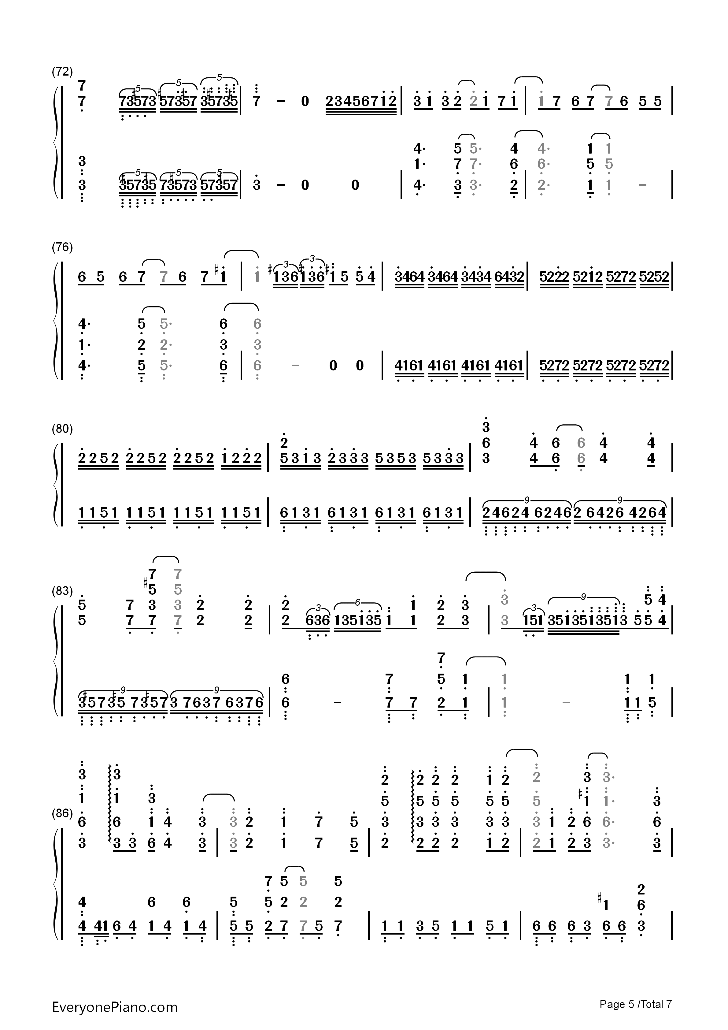 COLORS钢琴简谱_FLOW演唱