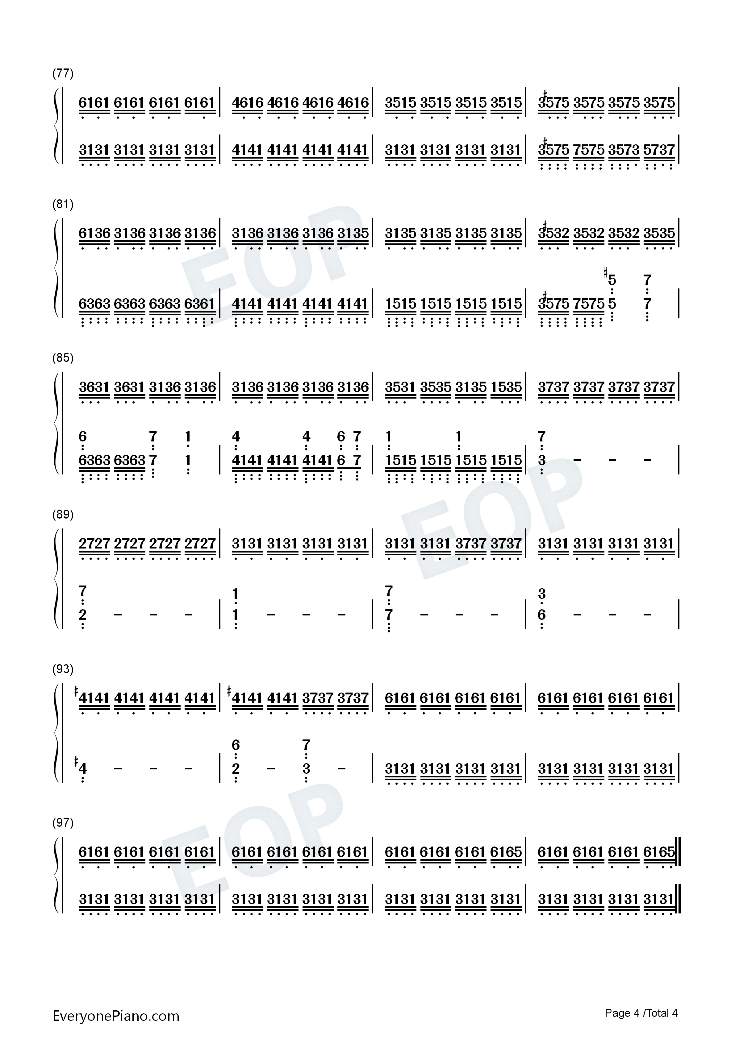 Everyday钢琴简谱_Carly_Comando演唱