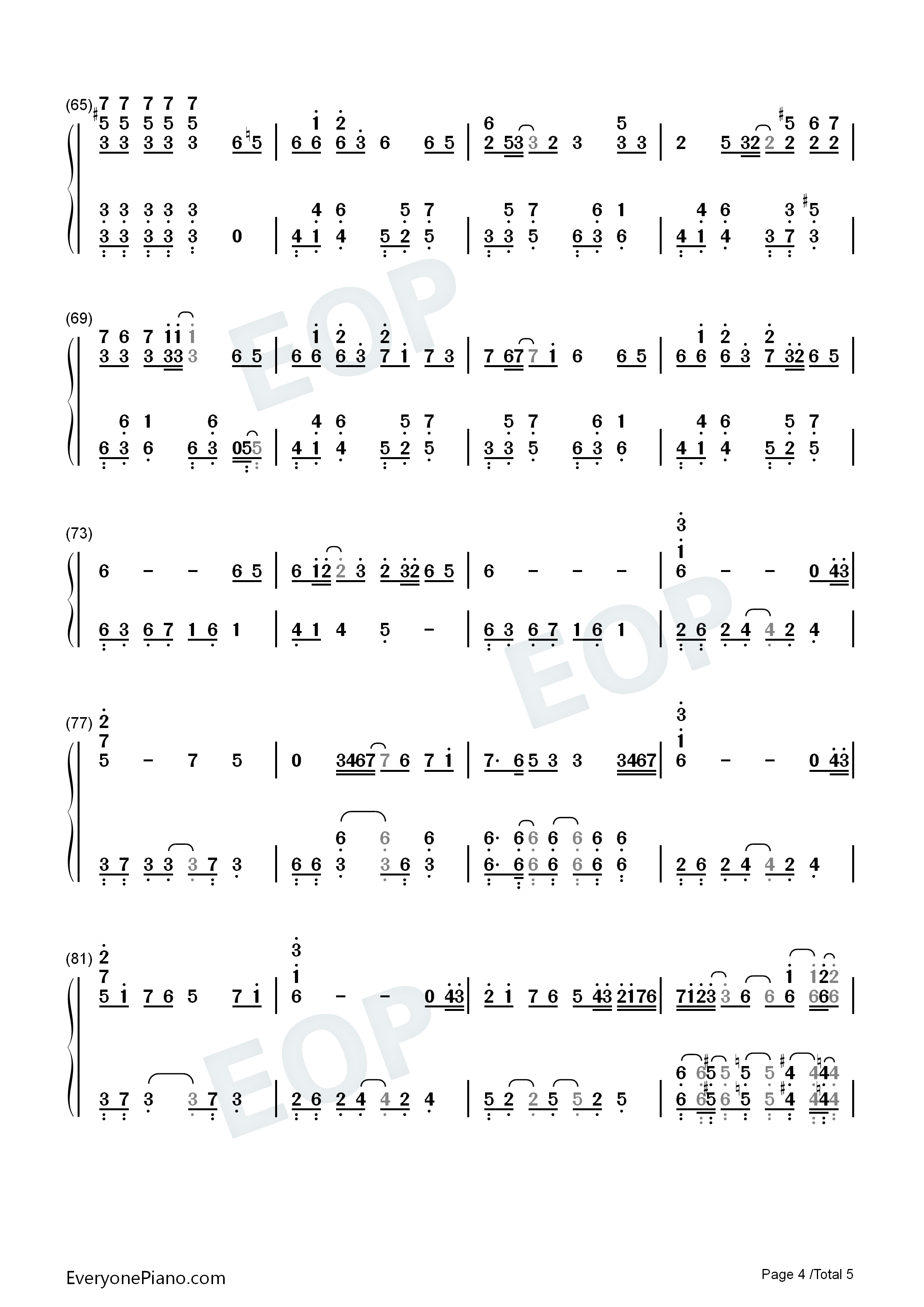 花びらの刻钢琴简谱_吉冈亚衣加演唱