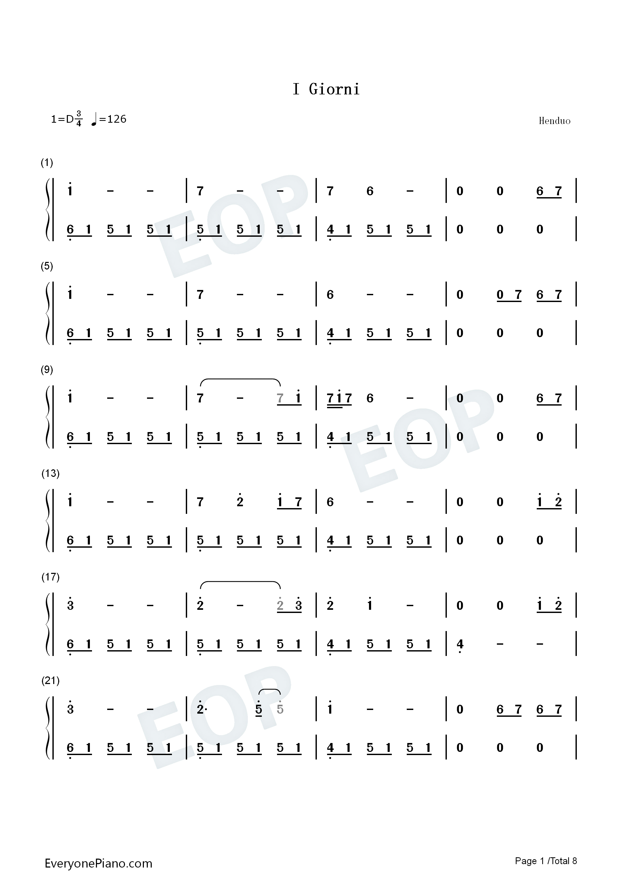 I_Giorni钢琴简谱_Ludovico_Einaudi演唱