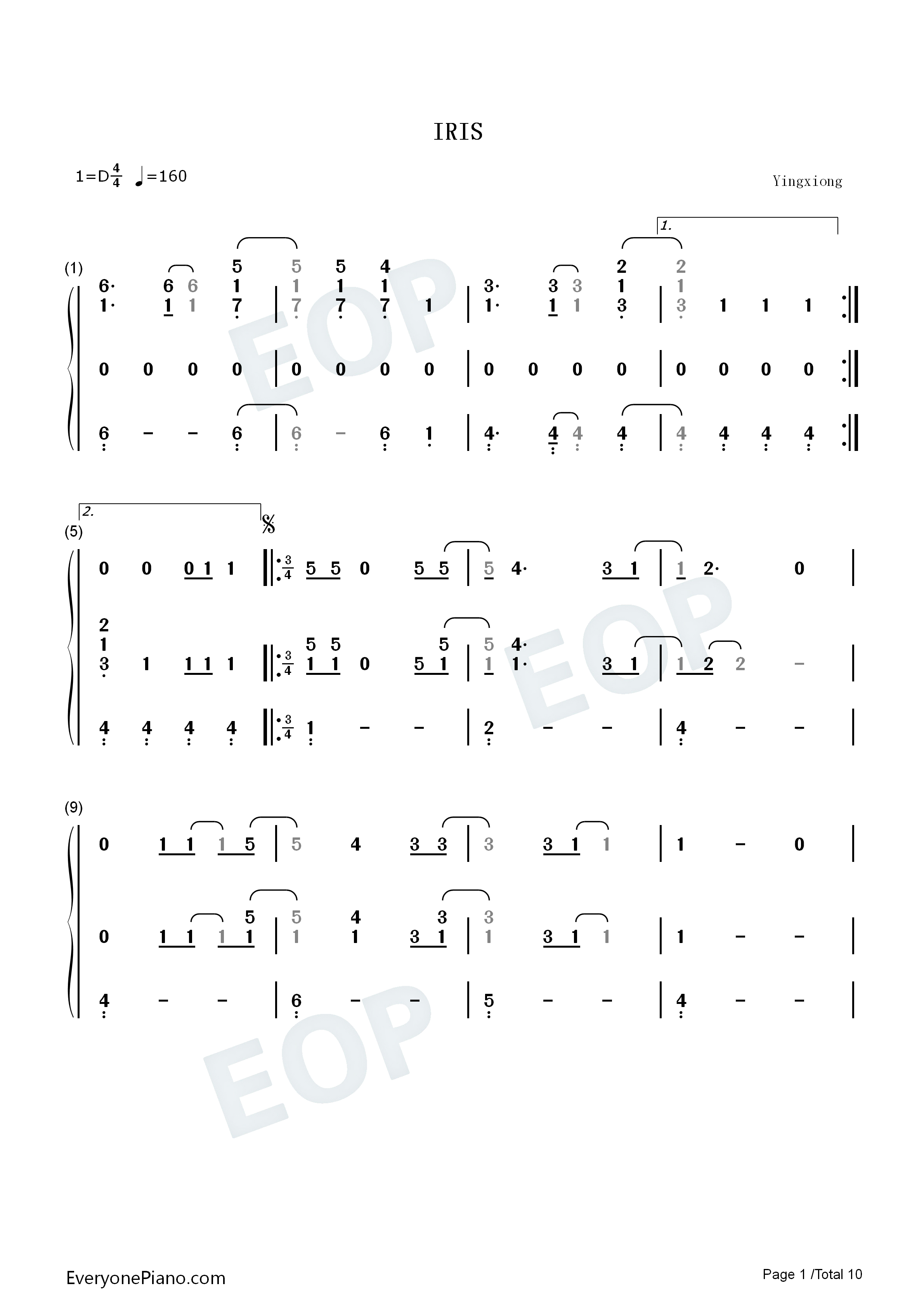 Iris钢琴简谱_Goo_Goo_Dolls演唱