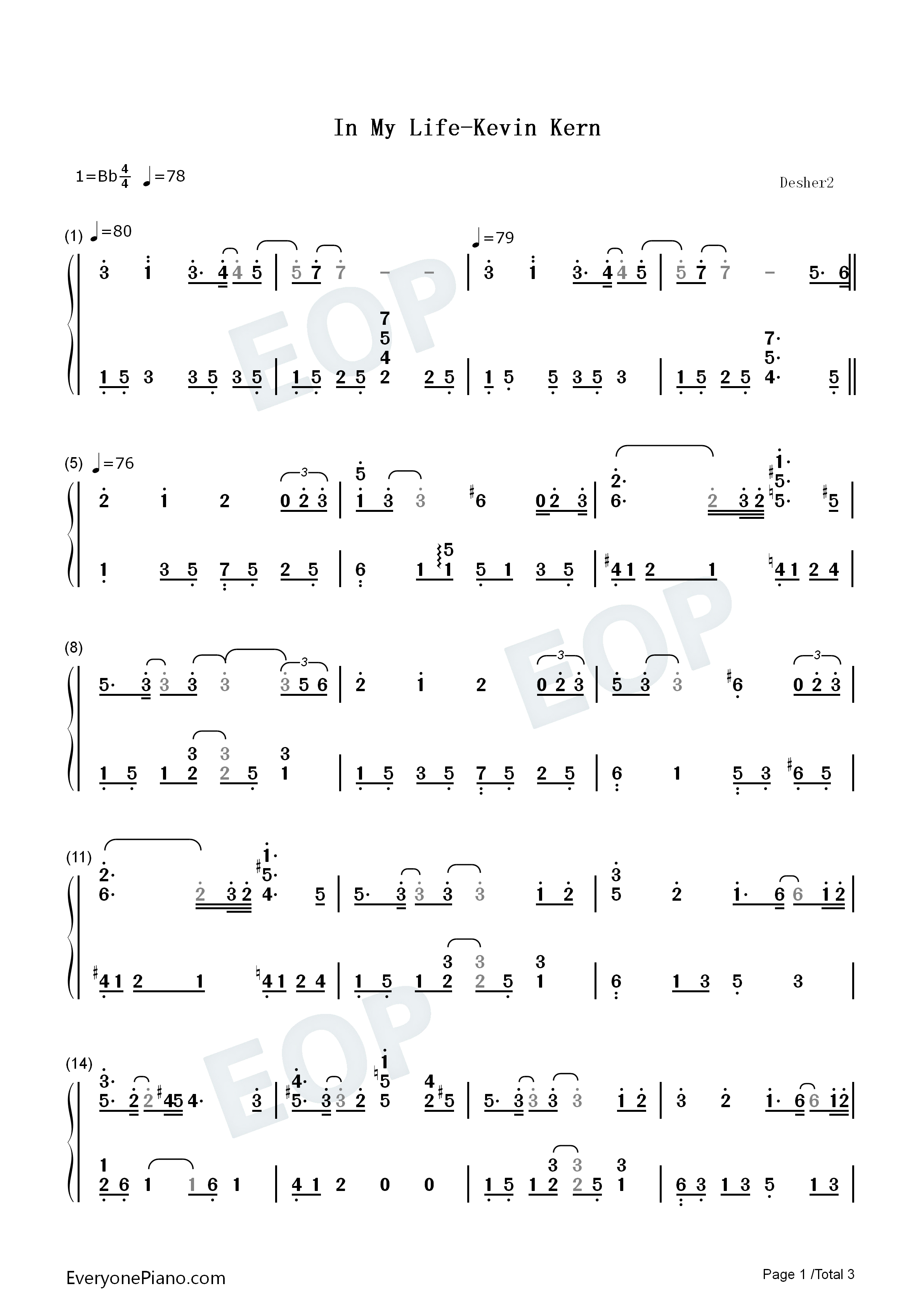 In_My_Life钢琴简谱_Kevin_Kern演唱