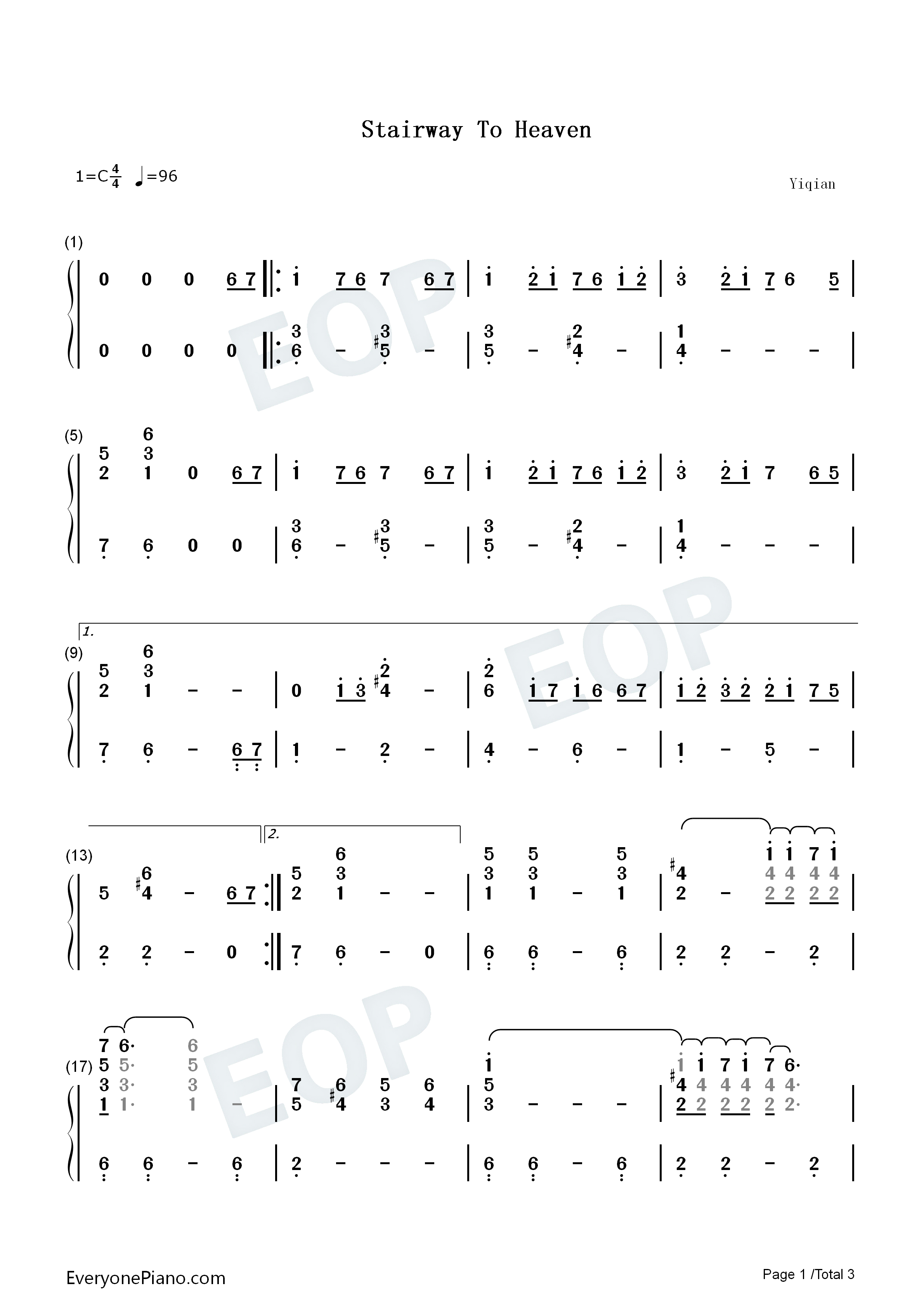 Stairway_to_Heaven钢琴简谱_Led_Zeppelin演唱