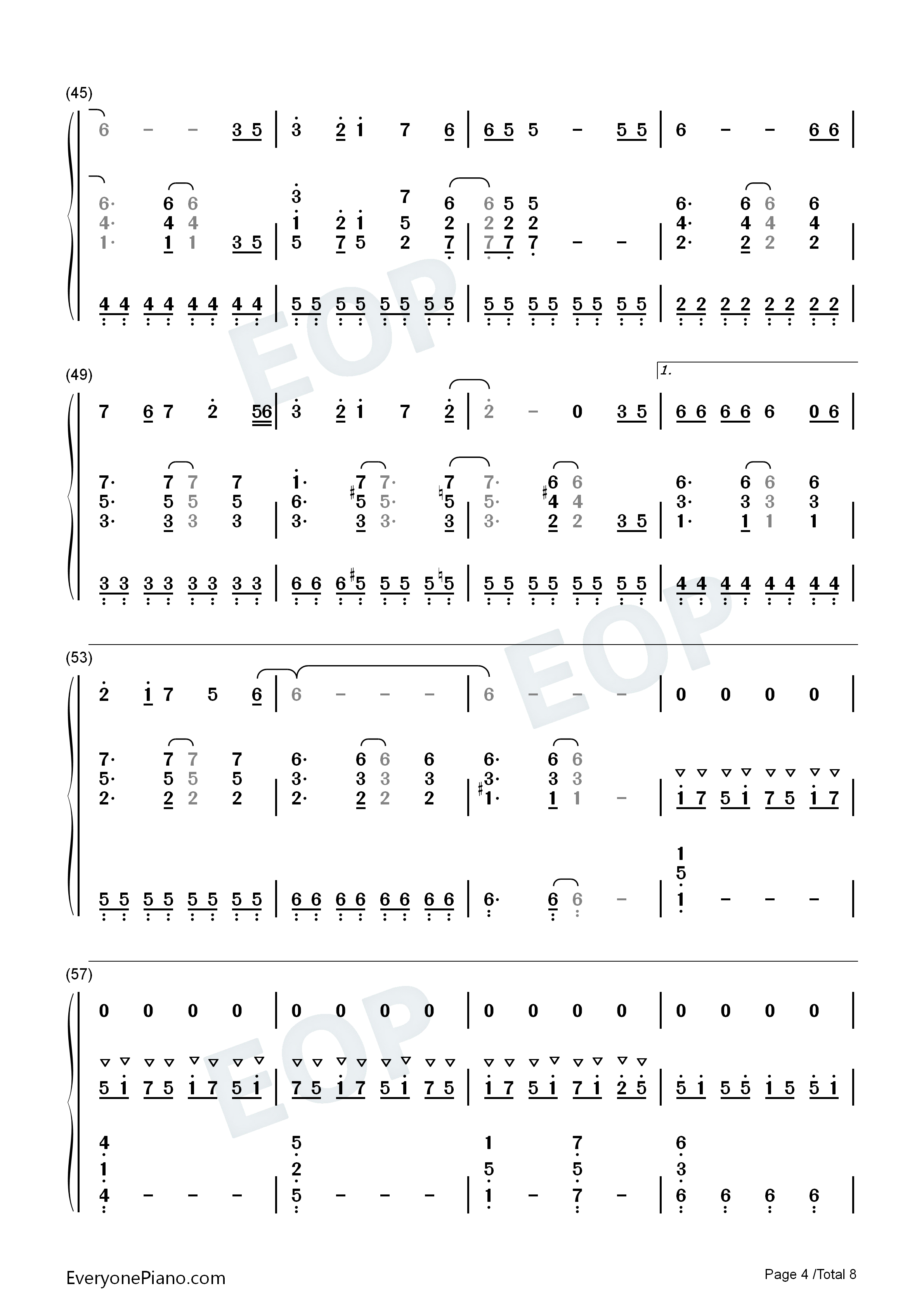 Last_cross钢琴简谱_光冈昌美演唱