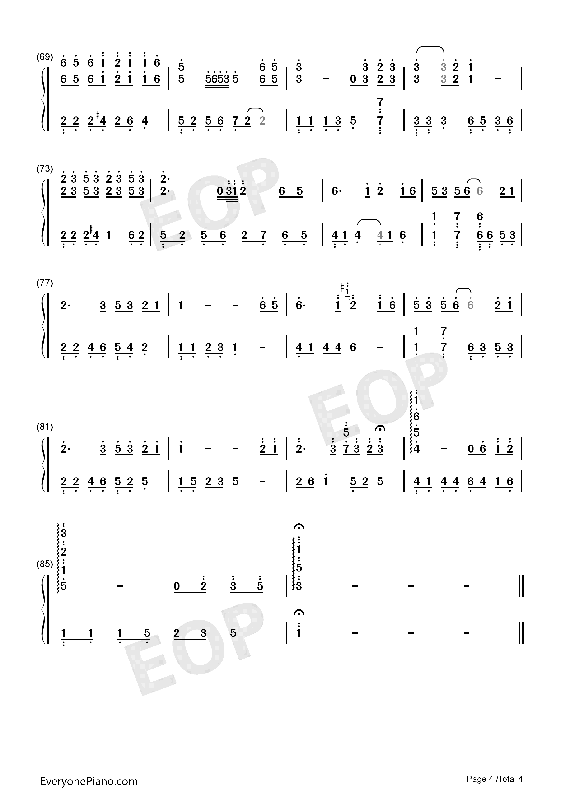 有谁共鸣钢琴简谱_张国荣演唱